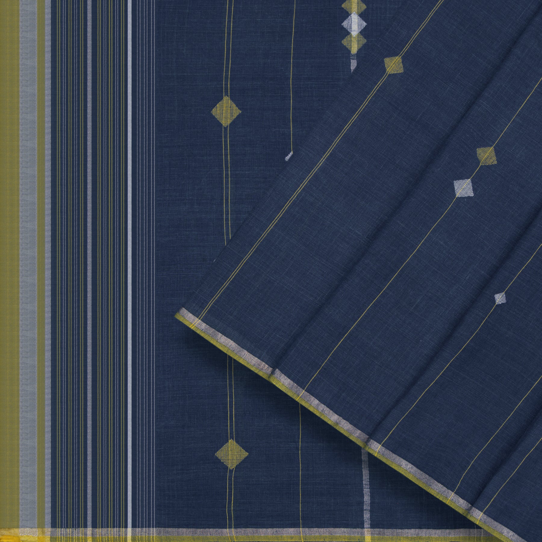 Karomi Jamdani Cotton Sari 25-003-HS003-00070 - Cover View