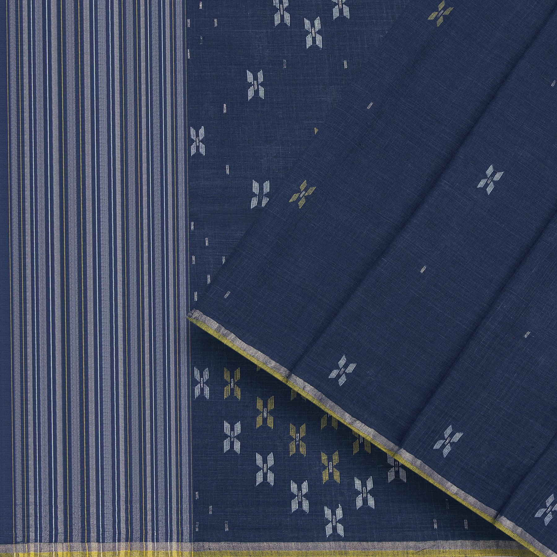 Karomi Jamdani Cotton Sari 25-003-HS003-00071 - Cover View