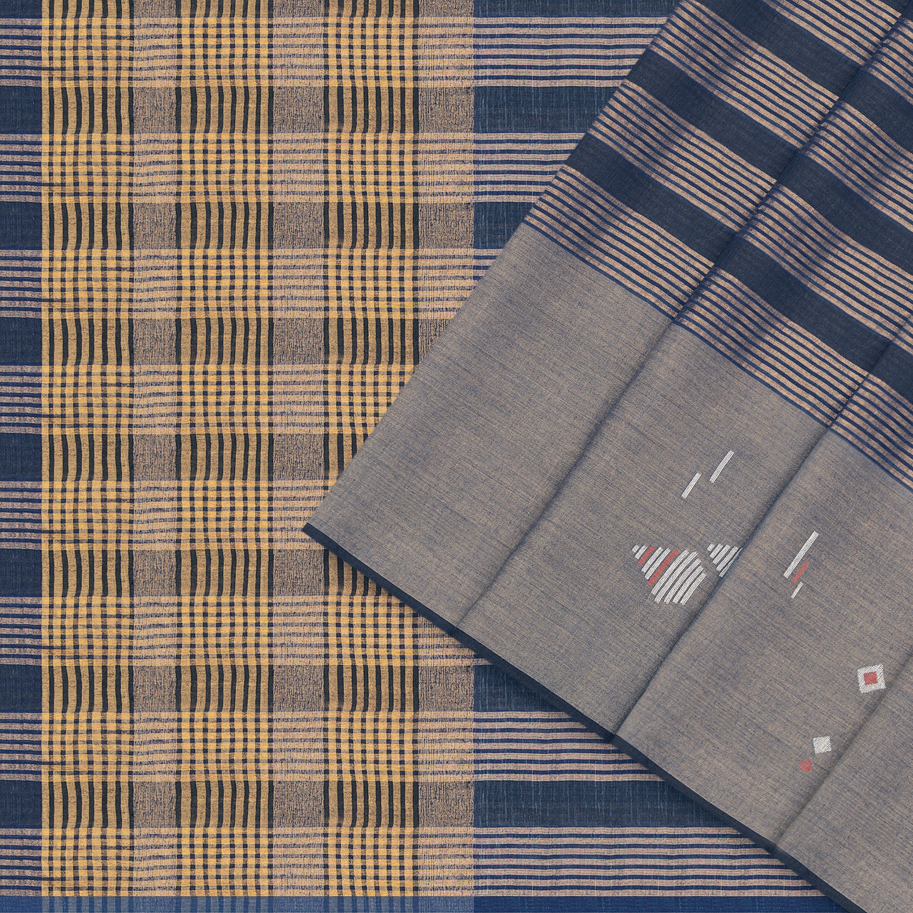 Karomi Jamdani Cotton Sari 25-003-HS003-00072