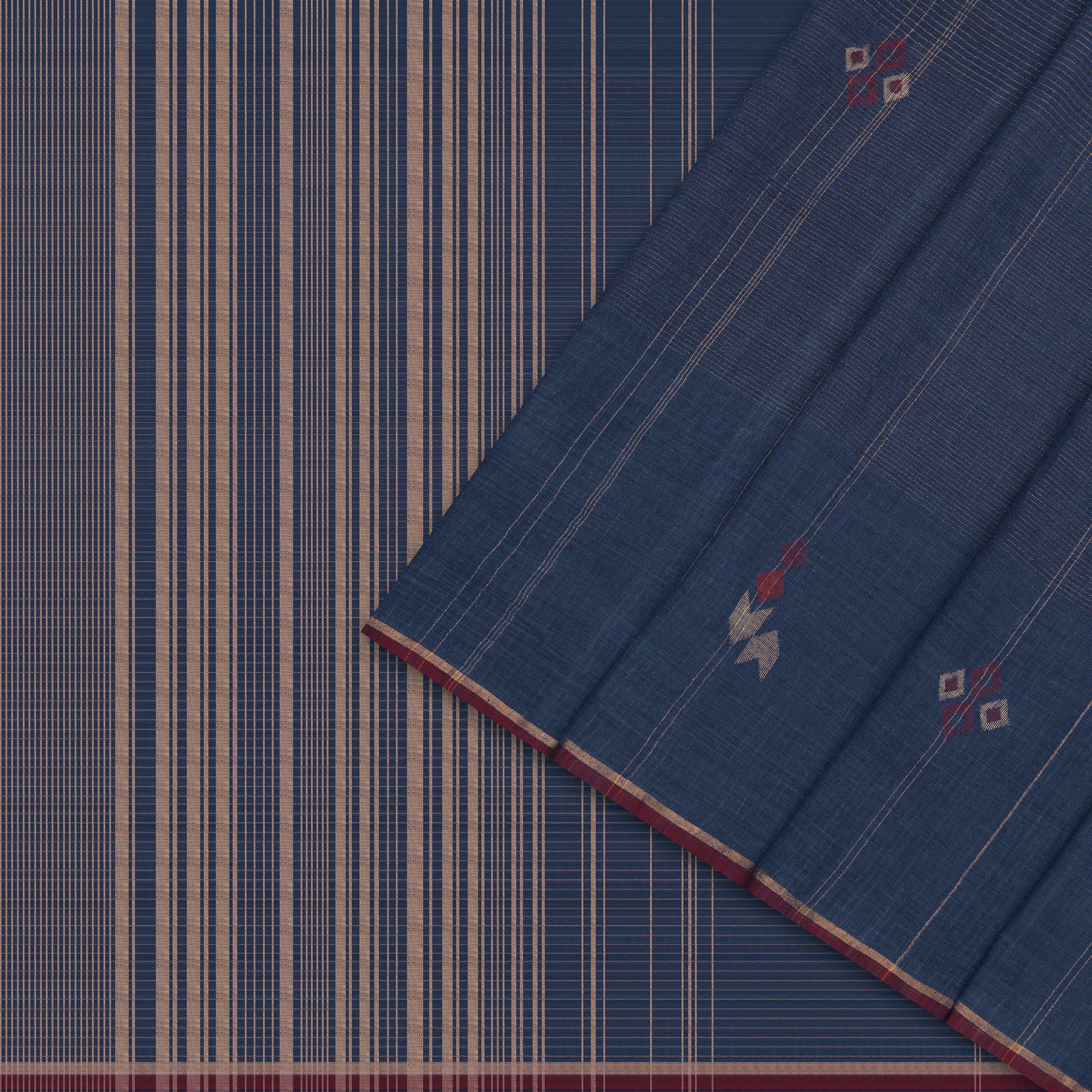 Karomi Jamdani Cotton Sari25-003-HS003-00073 - Cover View