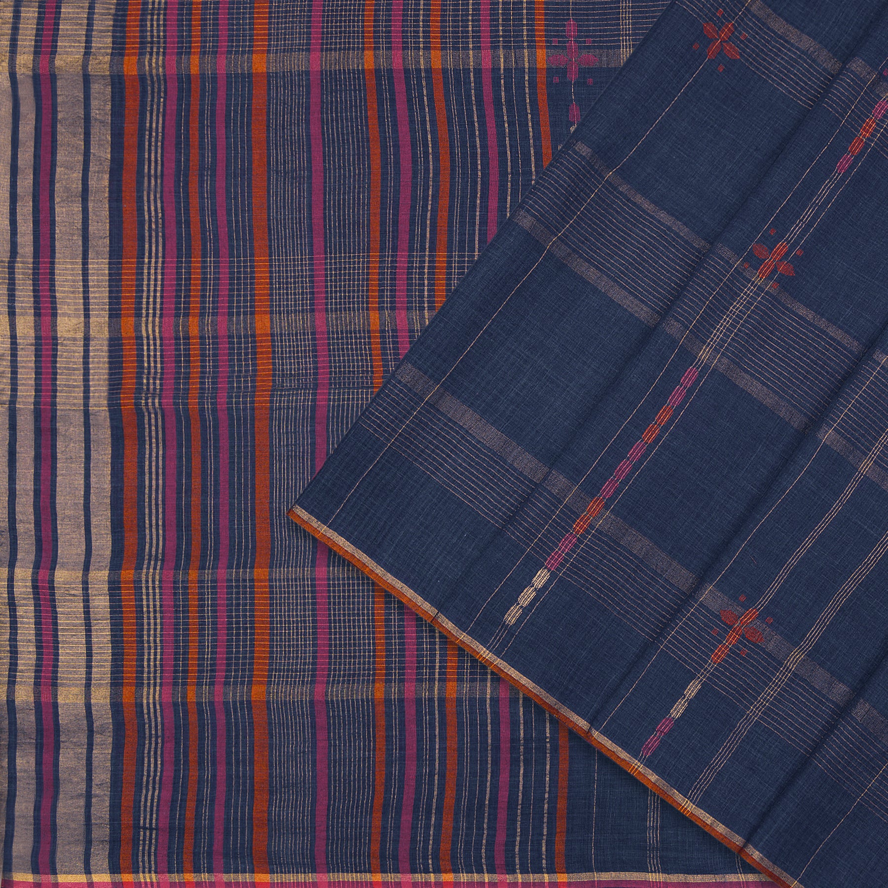 Karomi Jamdani Cotton Sari25-003-HS003-00074 - Cover View