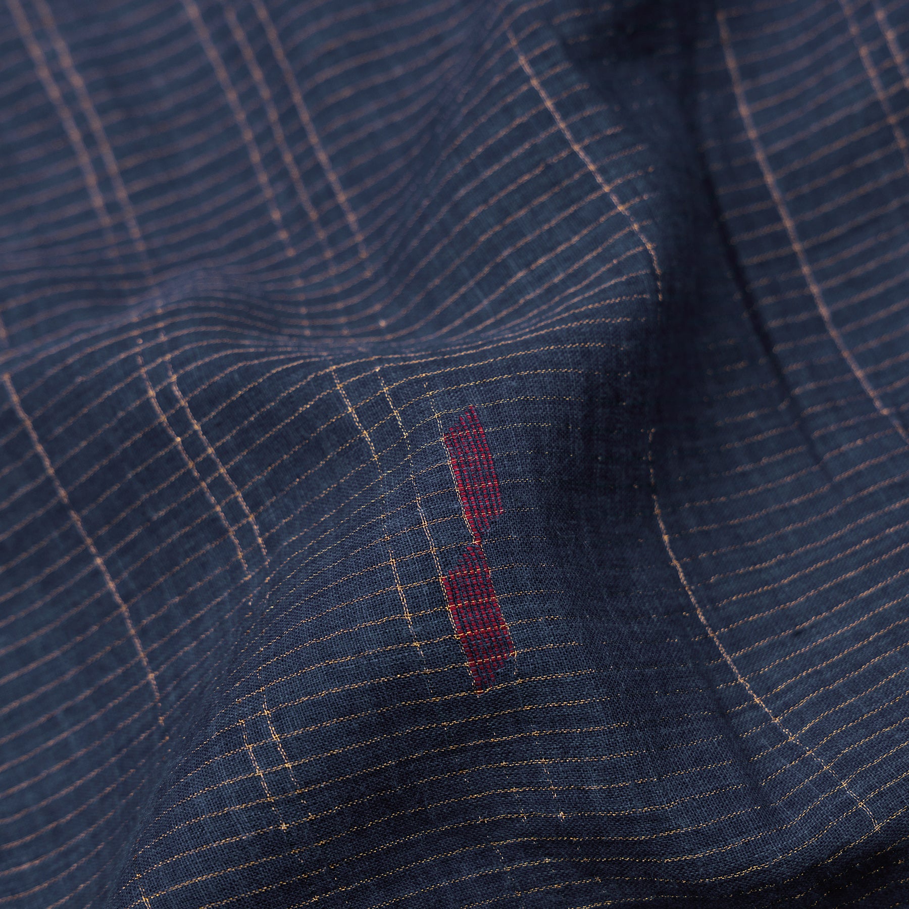 Karomi Jamdani Cotton Sari 25-003-HS003-00081 - Fabric View