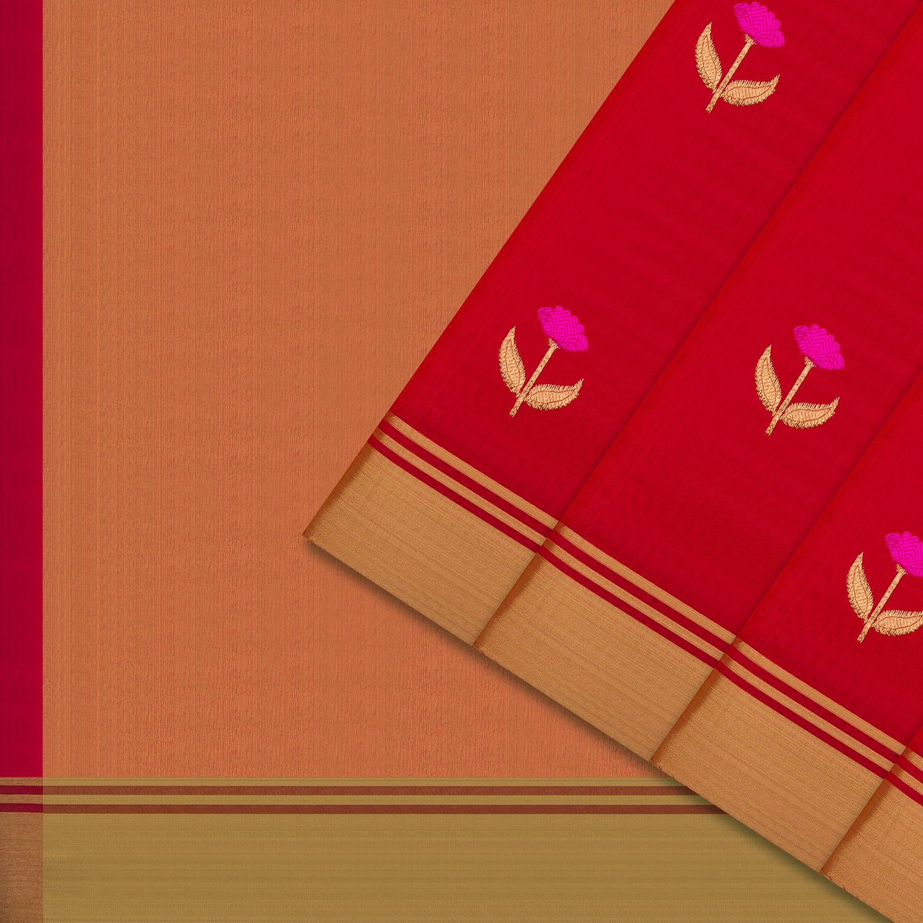 Chanderi Silk Sari 25-004-HS002-00040 - Cover View
