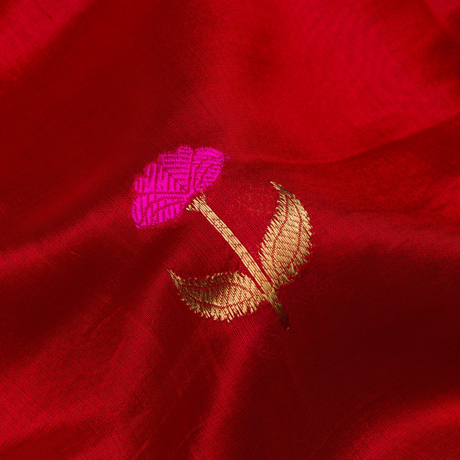 Chanderi Silk Sari 25-004-HS002-00040 - Fabric View