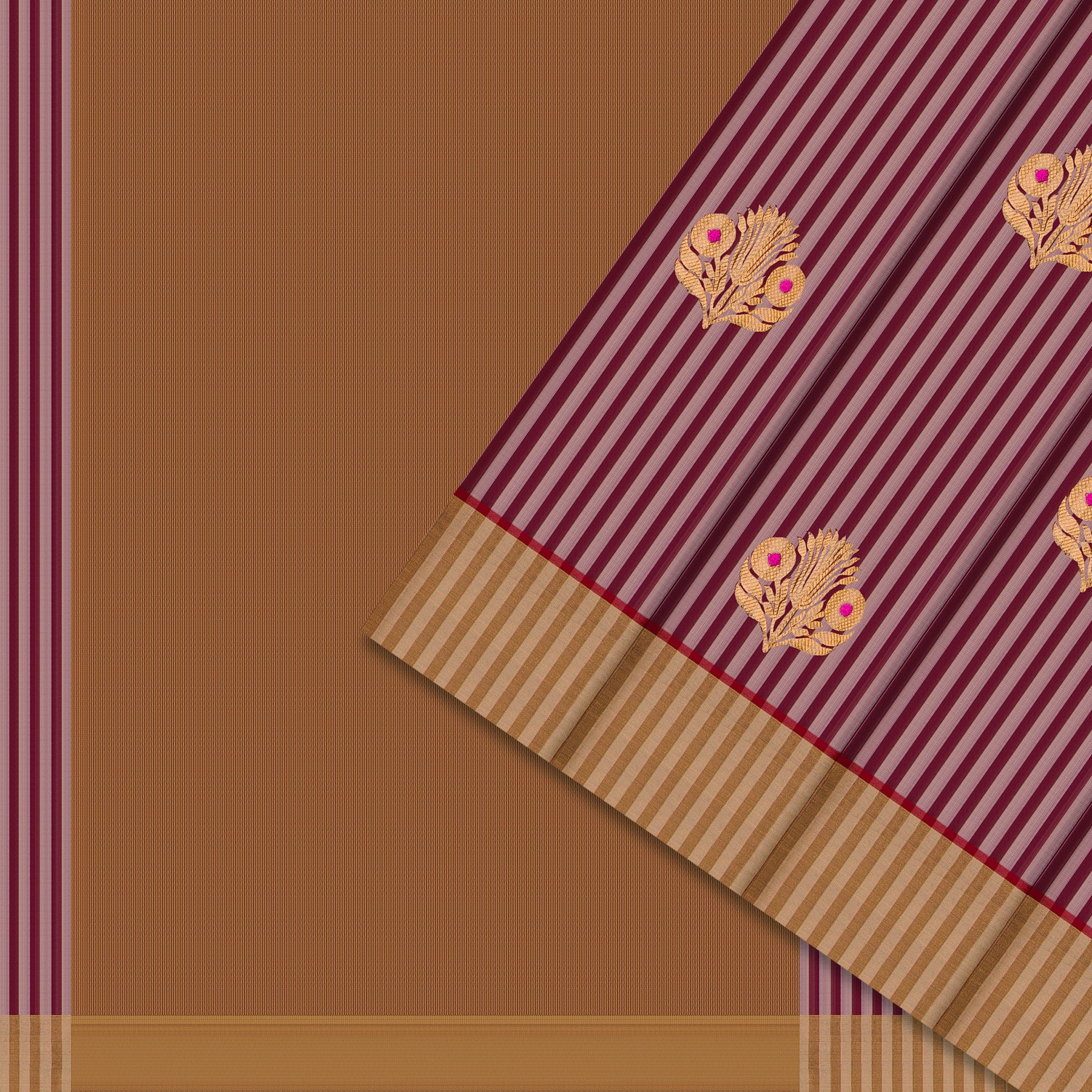 Chanderi Silk Sari 25-004-HS002-00042 - Cover View