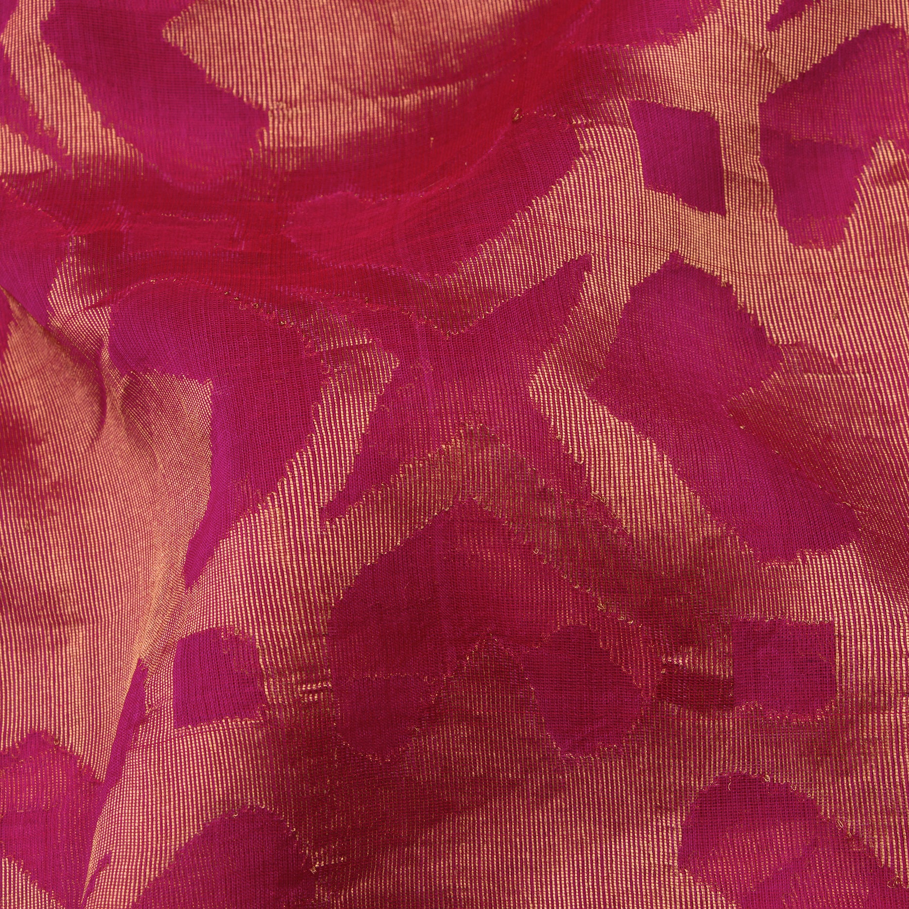 Bailou Jamdani Silk Sari 25-005-HS002-00016 - Fabric View