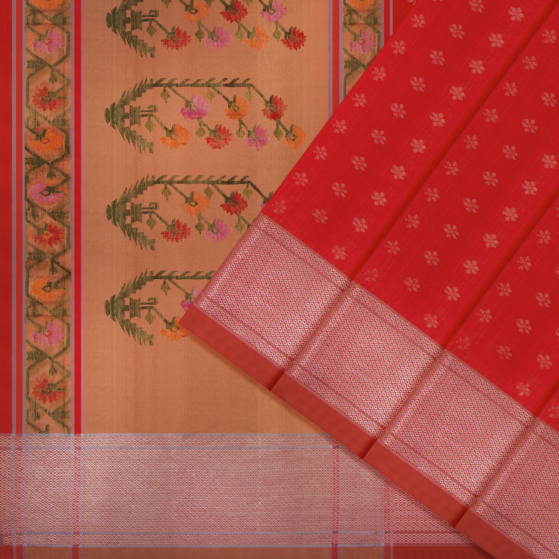 Bailou Jamdani Silk Sari 25-005-HS002-00058 - Cover View