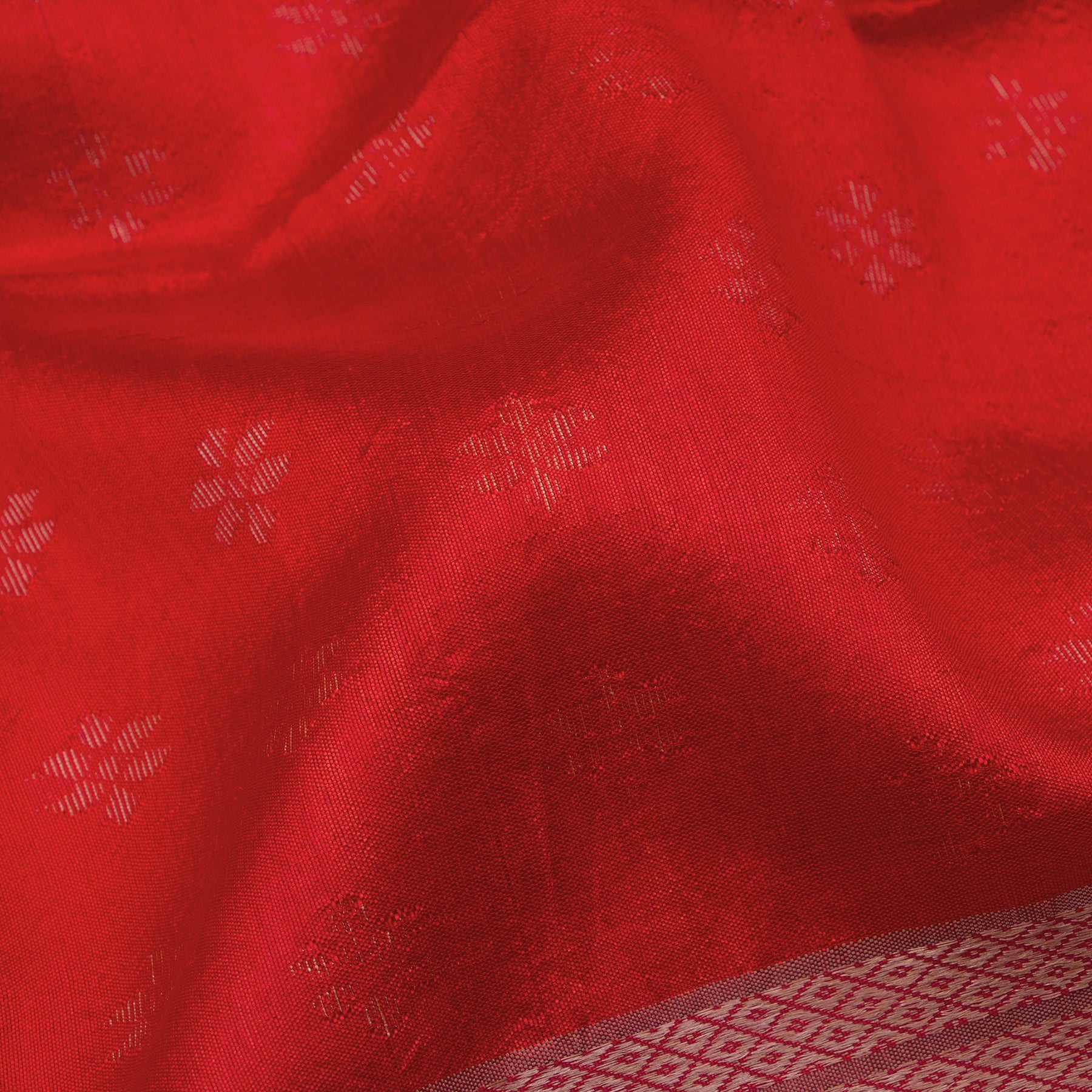 Bailou Jamdani Silk Sari 25-005-HS002-00058 - Fabric View