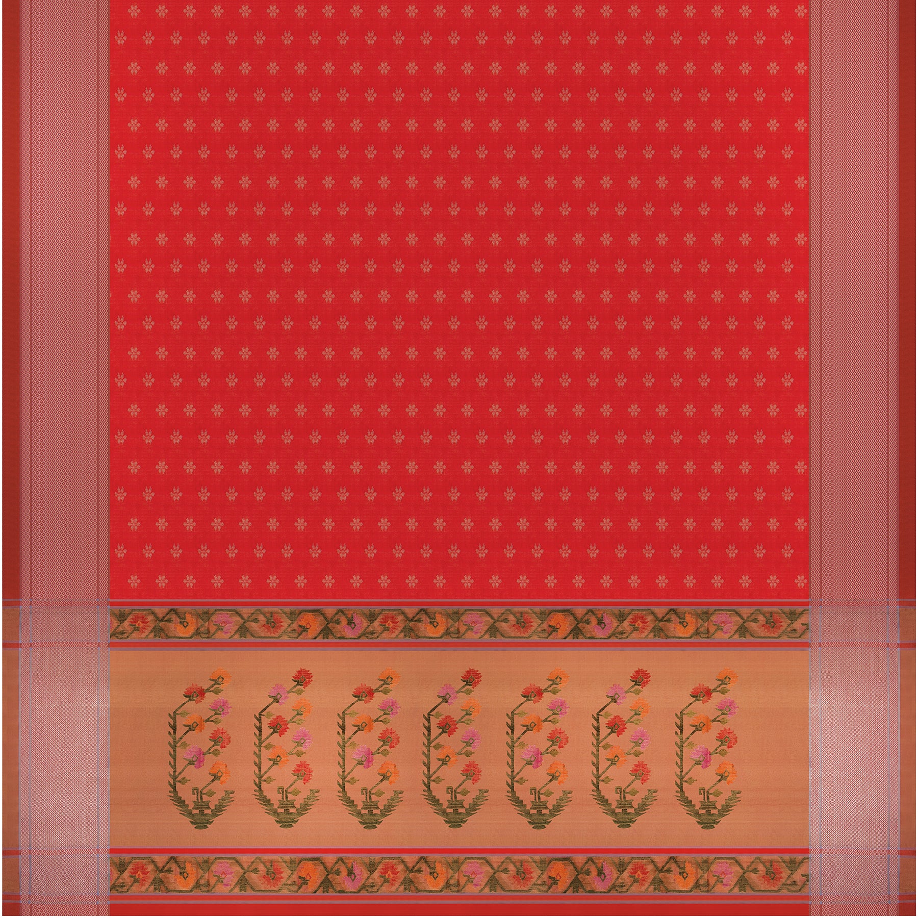 Bailou Jamdani Silk Sari 25-005-HS002-00058 - Full View
