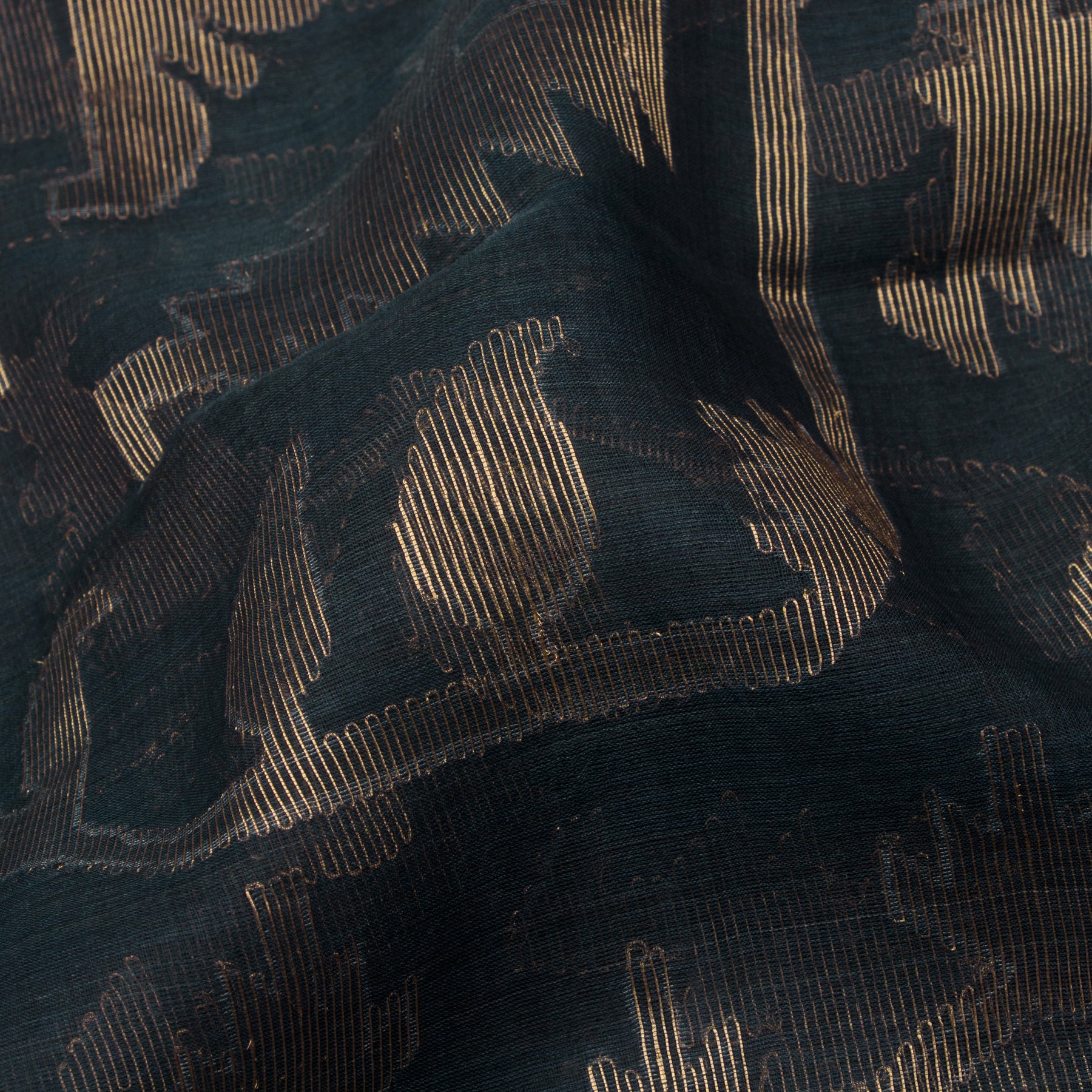 Bailou Jamdani Silk Sari 25-005-HS002-00060 - Fabric View