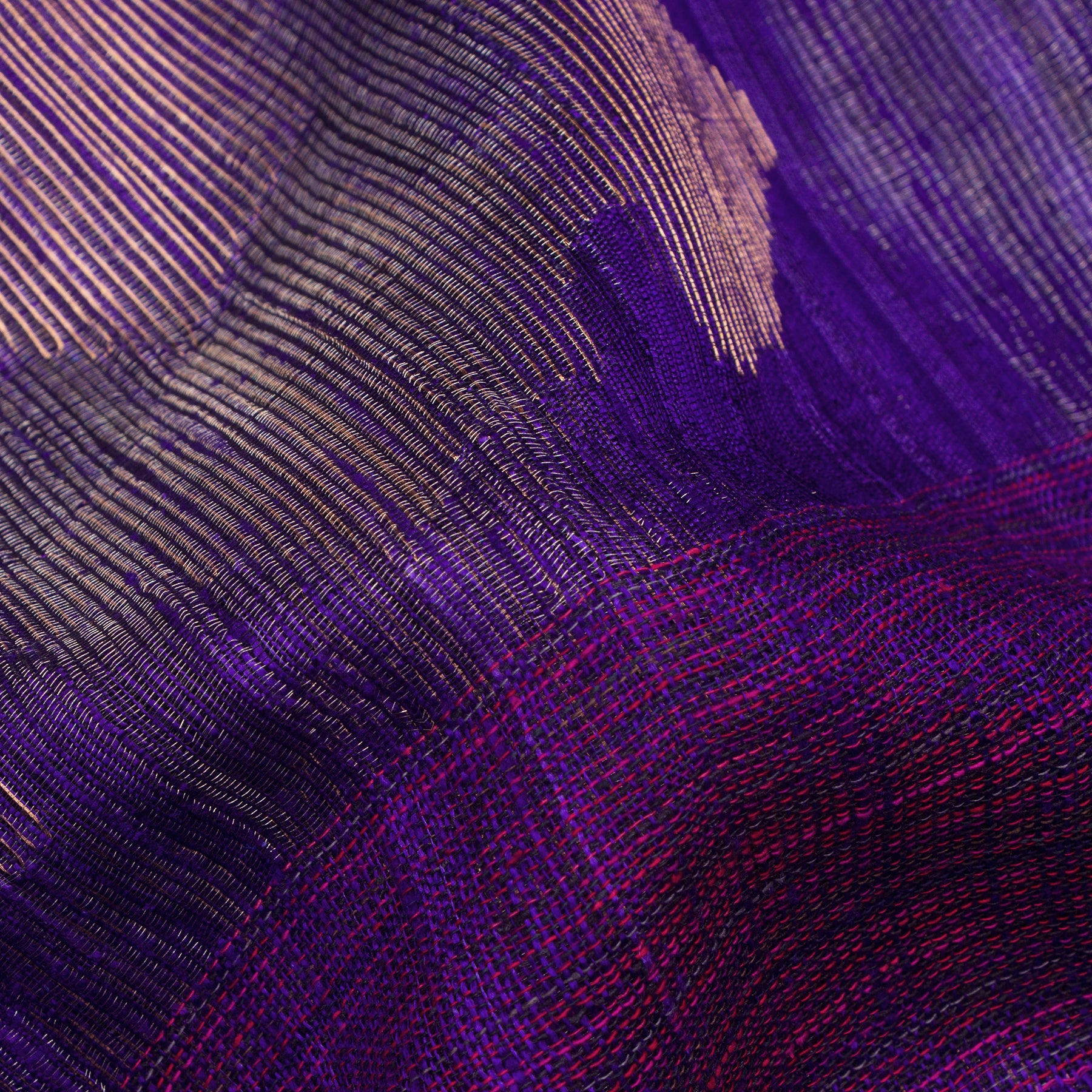 Bailou Jamdani Silk Sari 25-005-HS002-00142 - Fabric View