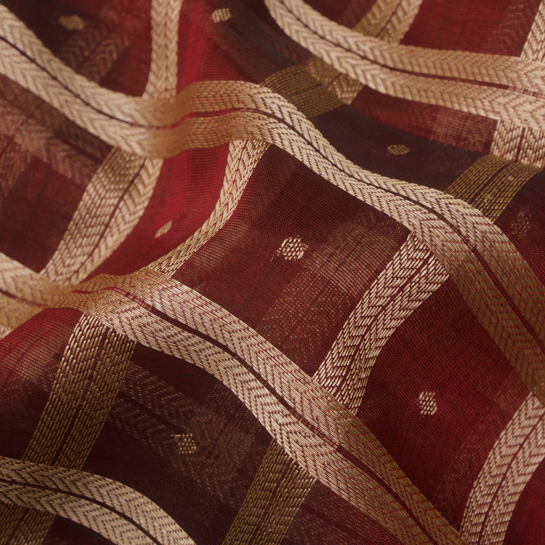Bailou Tussar Silk Sari 25-005-HS002-00159 - Fabric View