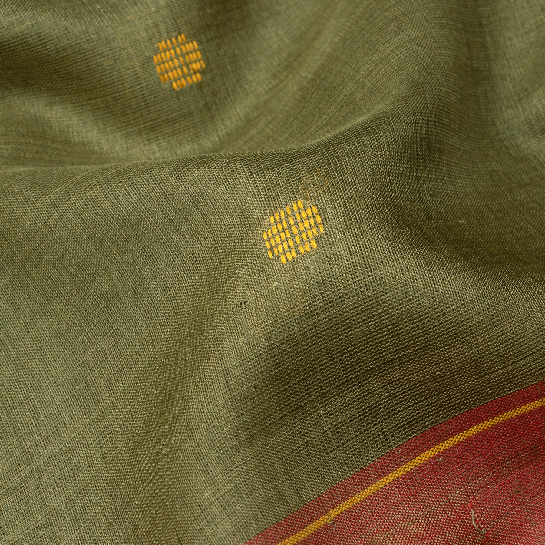 Pradeep Pillai Tussore Silk Sari 25-008-HS002-00191 - Fabric View