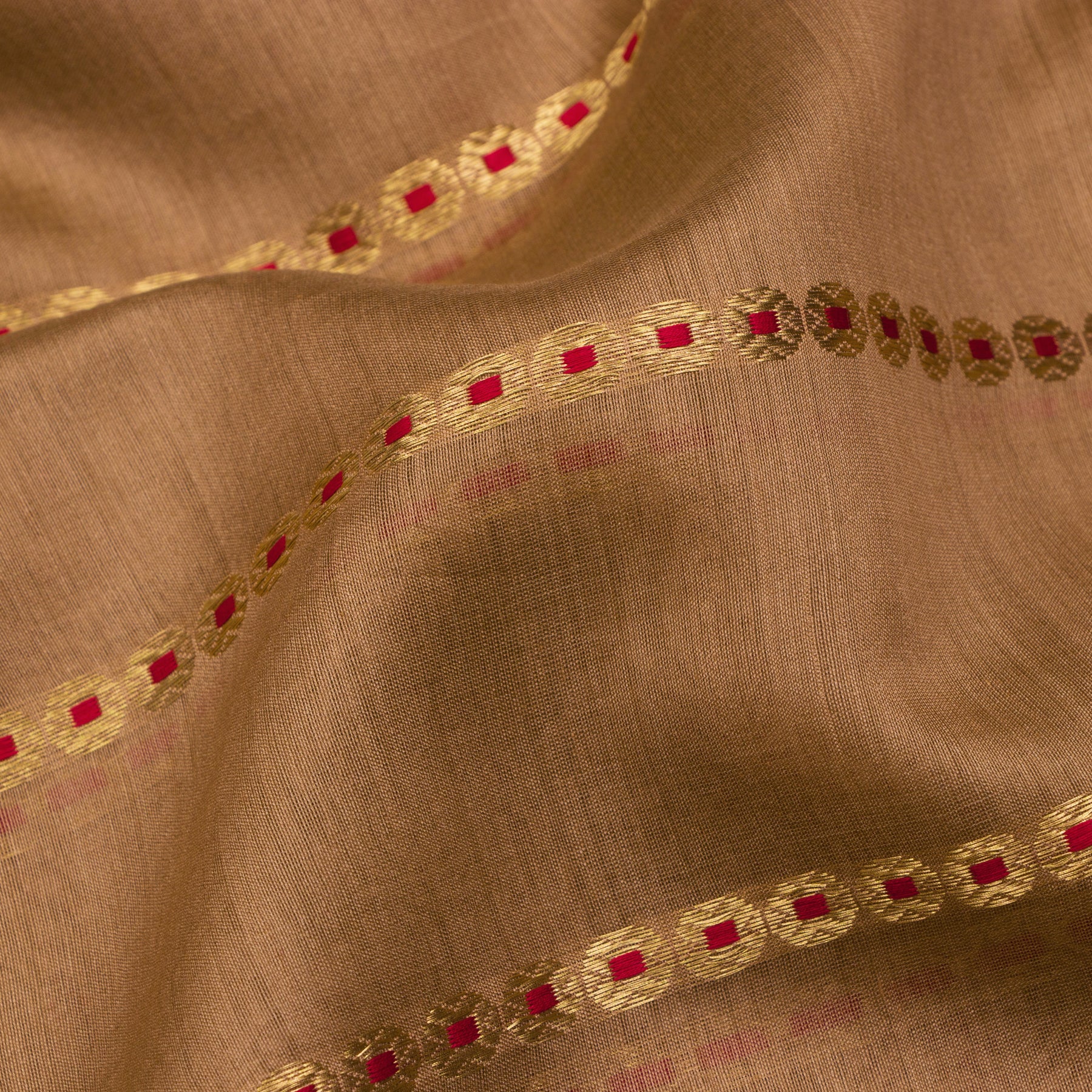 Pradeep Pillai Chanderi Silk/Cotton Sari 25-008-HS005-00029 - Fabric View