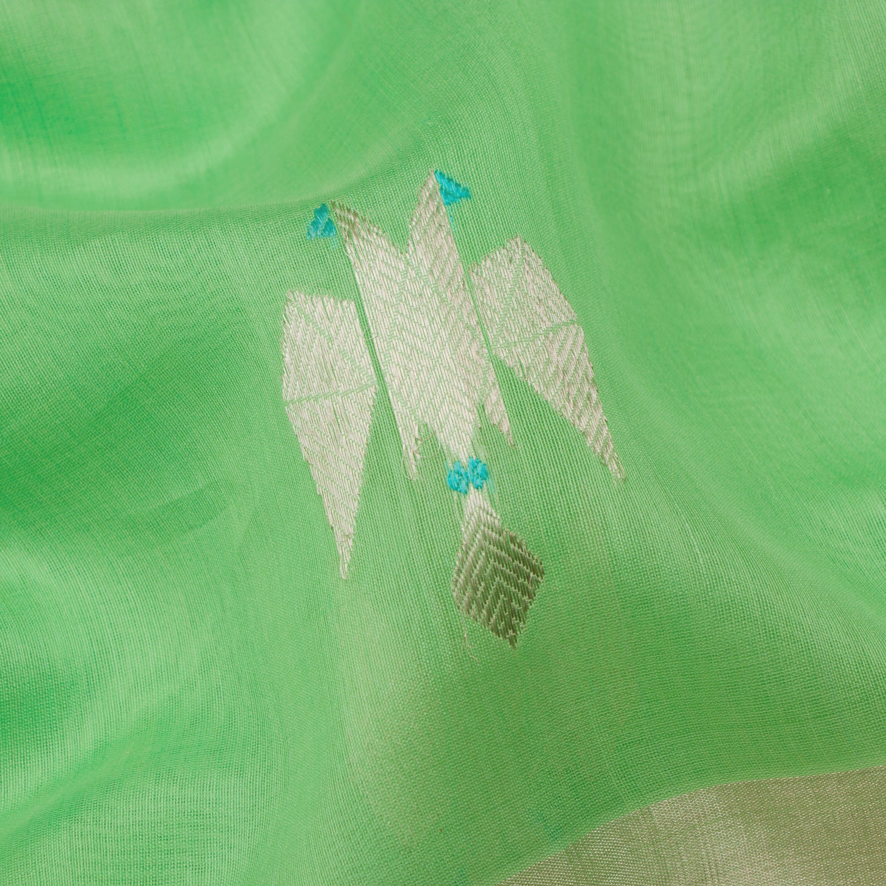 Pradeep Pillai Chanderi Silk/Cotton Sari 25-008-HS005-00248 - Fabric View