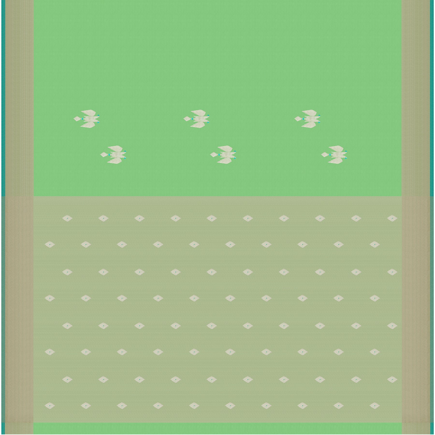 Pradeep Pillai Chanderi Silk/Cotton Sari 25-008-HS005-00248 - Full View