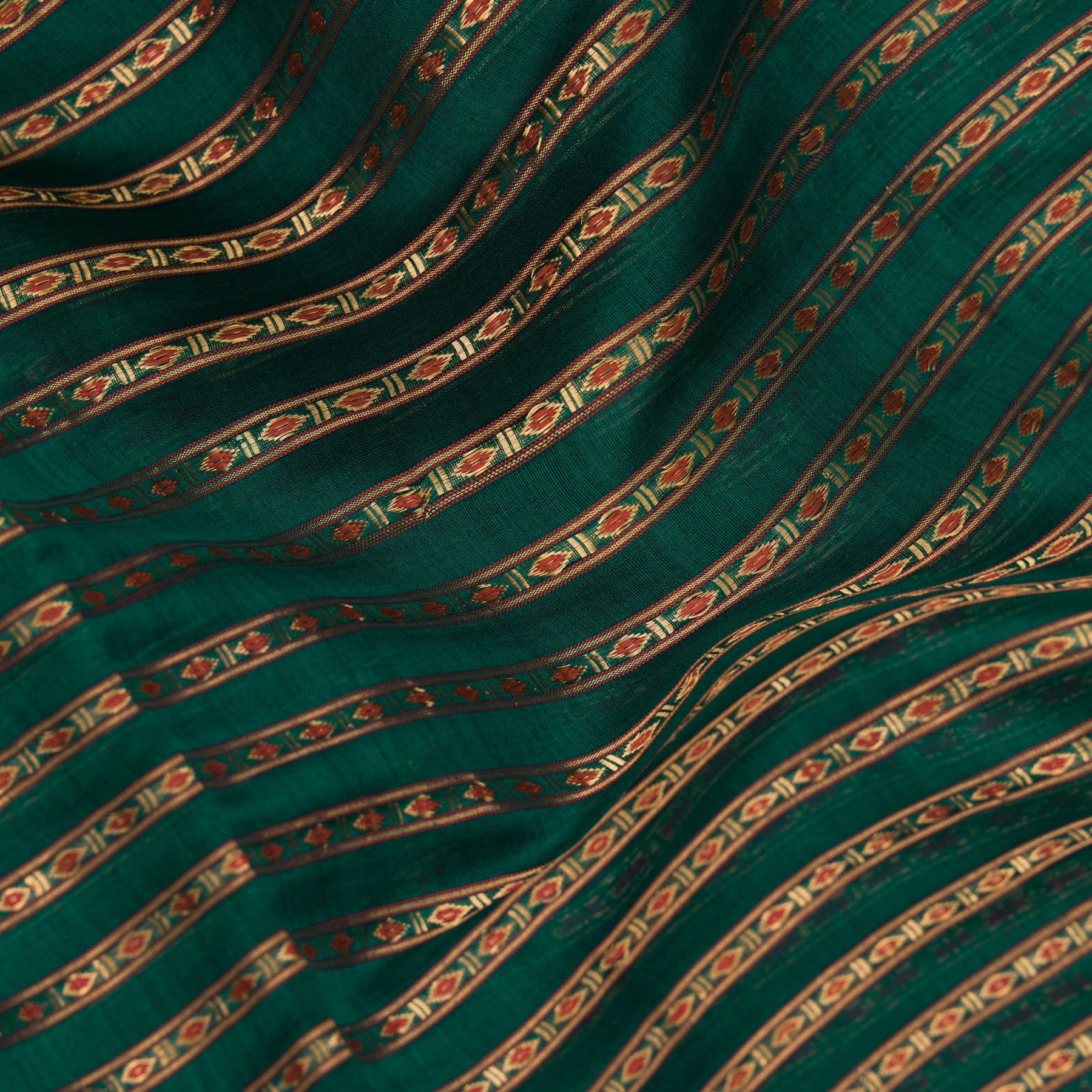 Pradeep Pillai Chanderi Silk/Cotton Sari 25-008-HS005-00275 - Fabric View