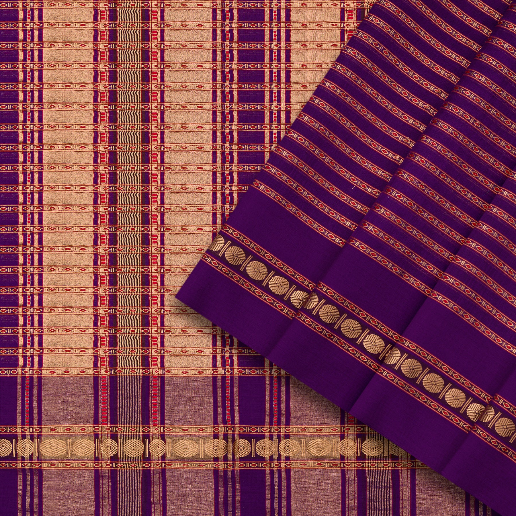 Pradeep Pillai Chanderi Silk/Cotton Sari 25-008-HS005-00277 - Cover View