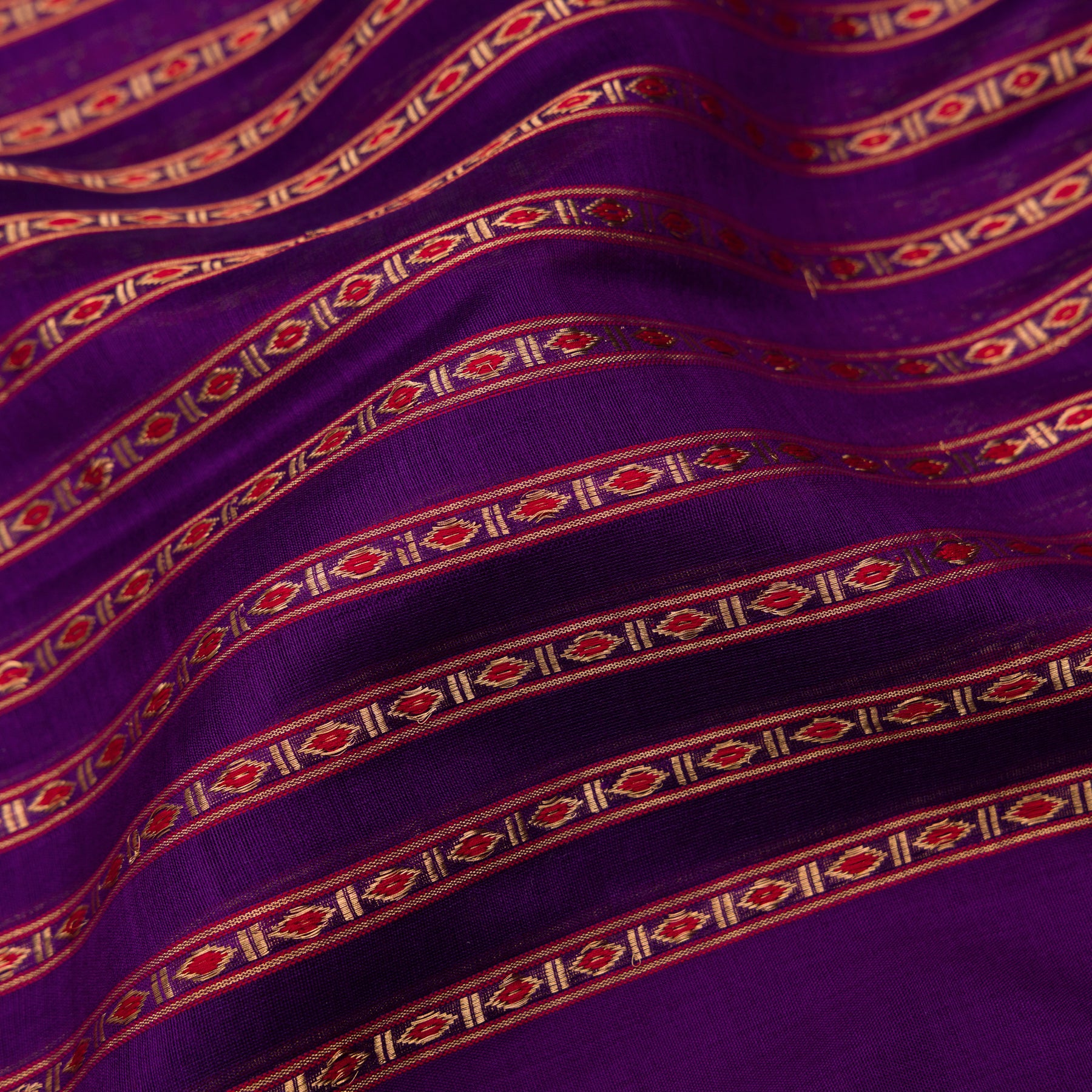 Pradeep Pillai Chanderi Silk/Cotton Sari 25-008-HS005-00277 - Fabric View