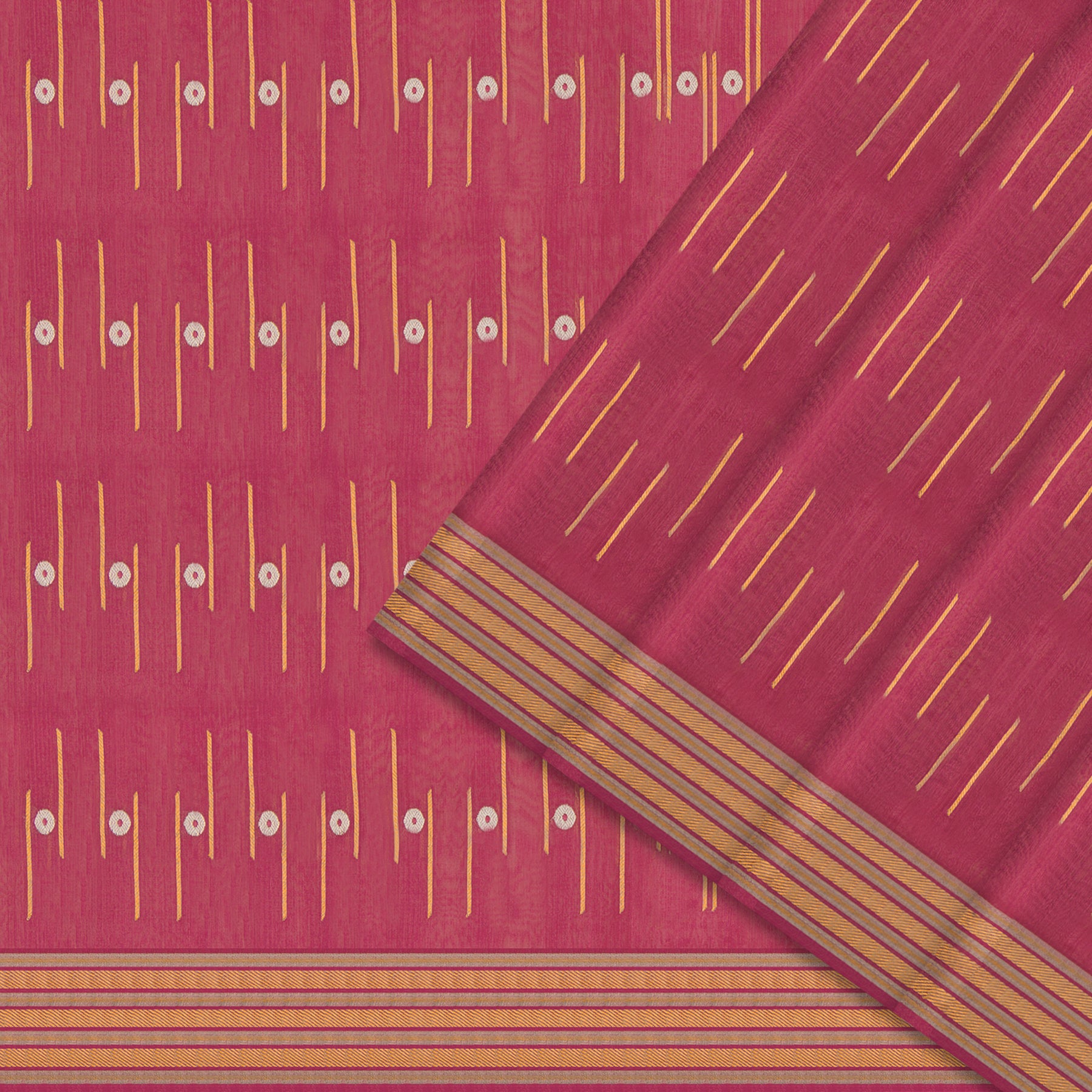 Pradeep Pillai Chanderi Silk/Cotton Sari 25-008-HS005-00332 - Cover View