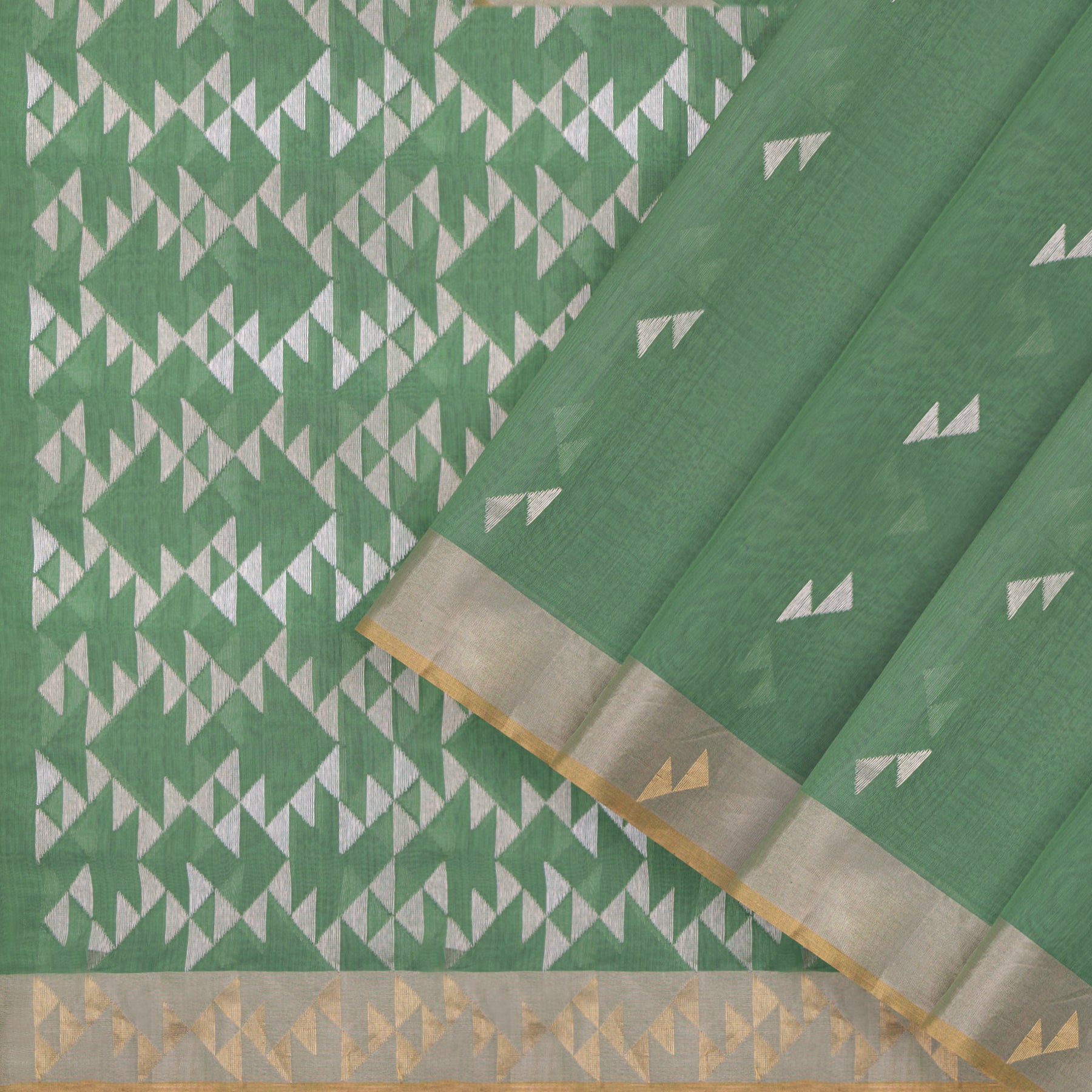 Pradeep Pillai Chanderi Silk/Cotton Sari 25-008-HS005-00338 - Cover View