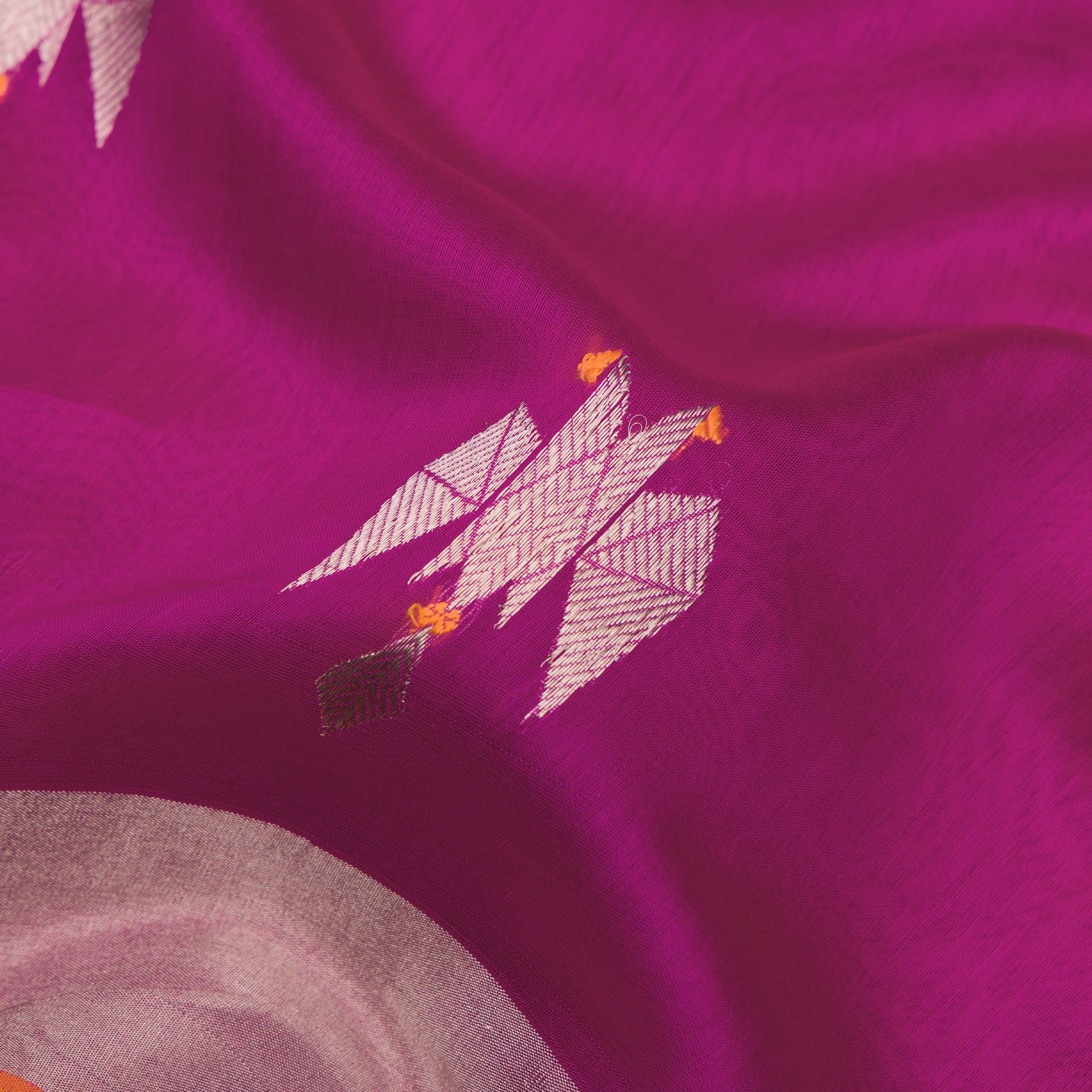 Pradeep Pillai Chanderi Silk/Cotton Sari 25-008-HS005-00352 - Fabric View