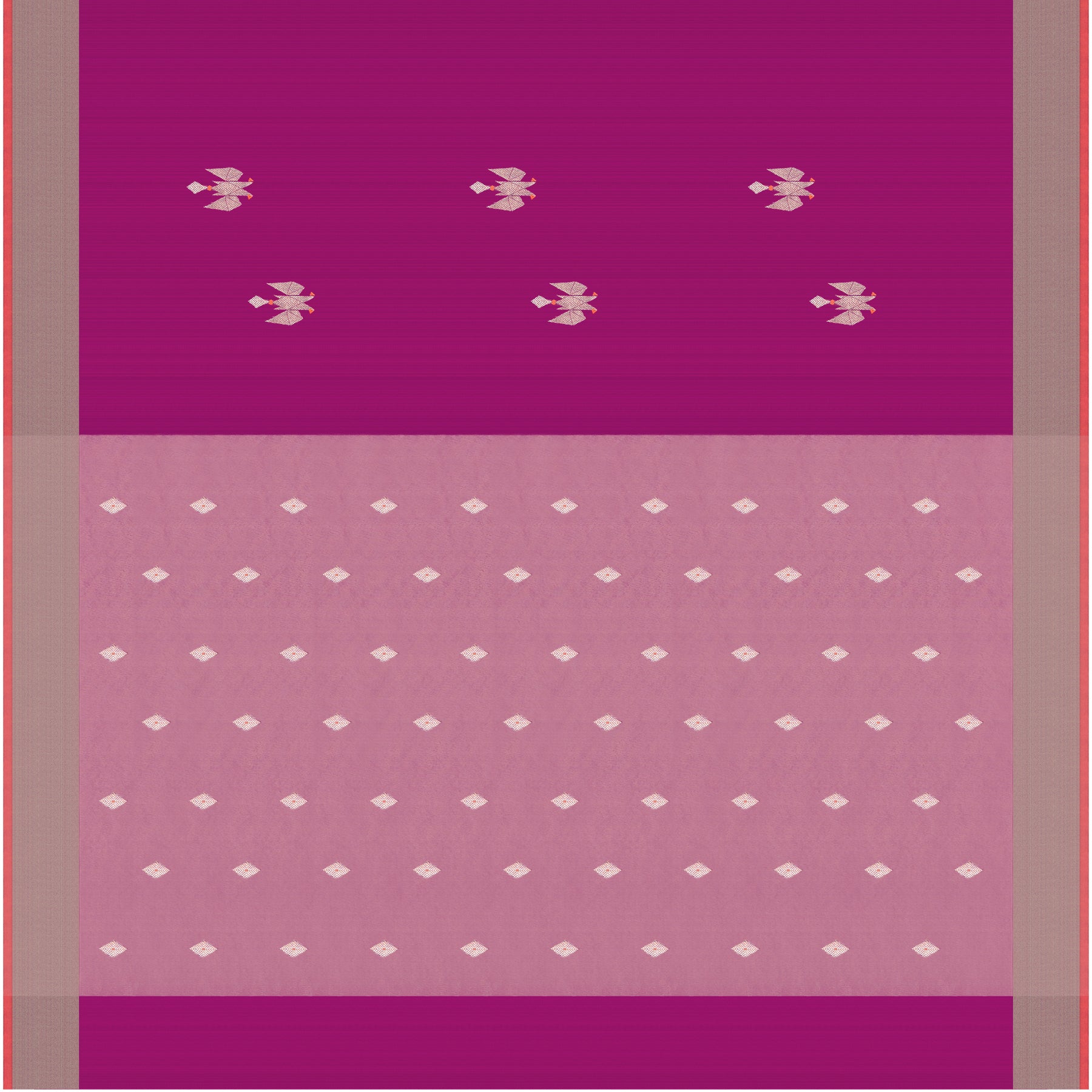 Pradeep Pillai Chanderi Silk/Cotton Sari 25-008-HS005-00352 - Full View