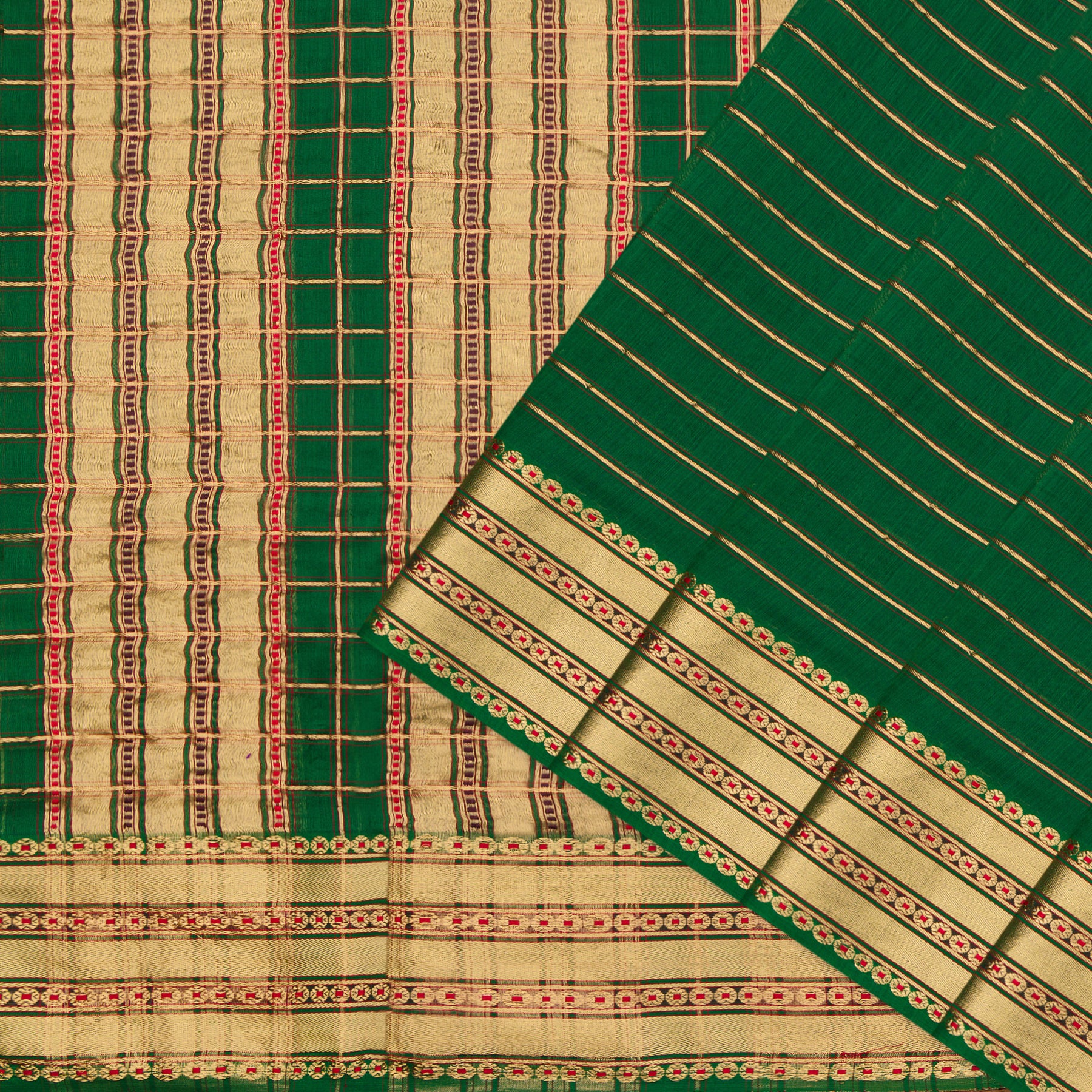 Pradeep Pillai Chanderi Silk/Cotton Sari 25-008-HS005-00532 - Cover View