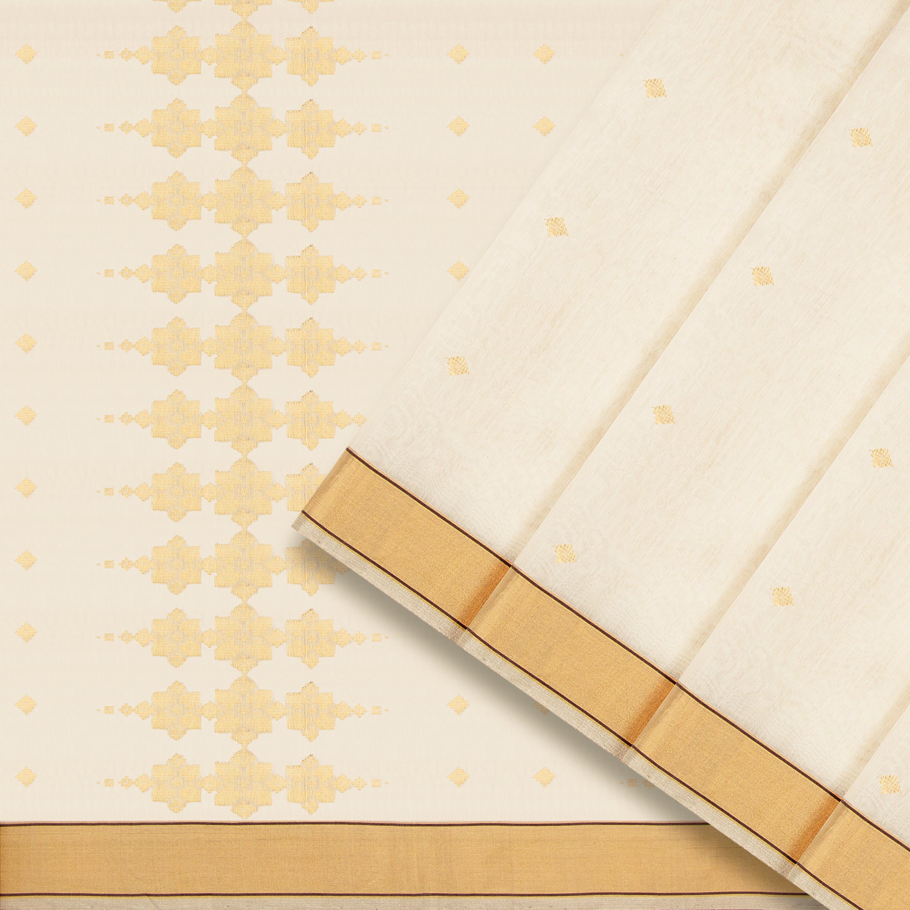 Pradeep Pillai Chanderi Silk/Cotton Sari 25-008-HS005-00540 - Cover View