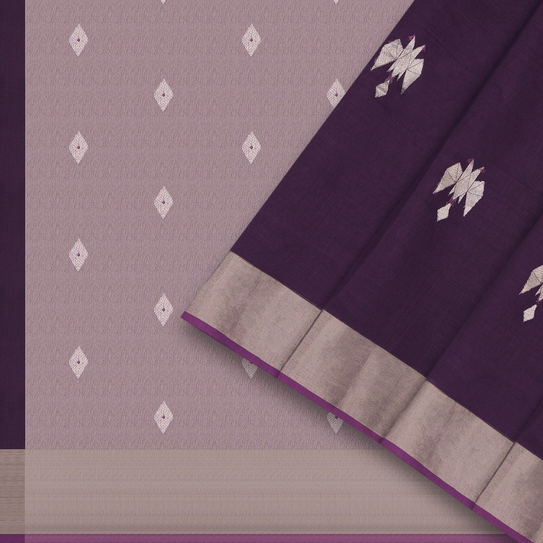 Pradeep Pillai Chanderi Silk/Cotton Sari 25-008-HS005-00582 - Cover View