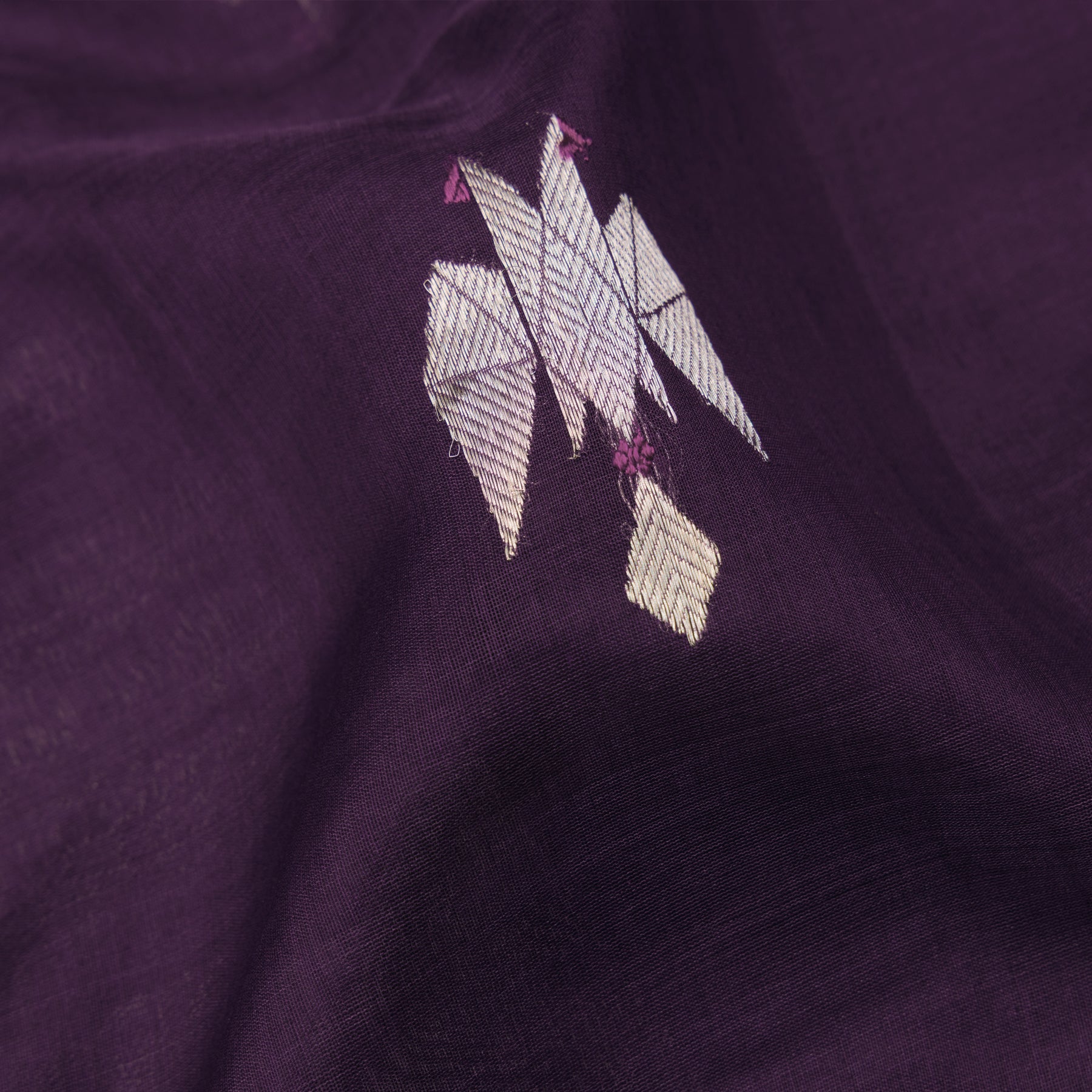 Pradeep Pillai Chanderi Silk/Cotton Sari 25-008-HS005-00582 - Fabric View