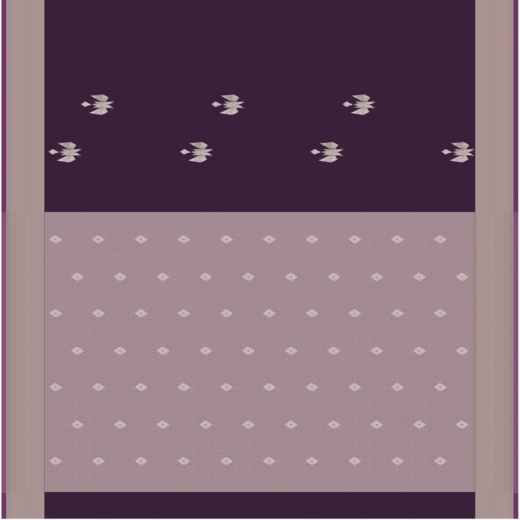 Pradeep Pillai Chanderi Silk/Cotton Sari 25-008-HS005-00582 - Full View