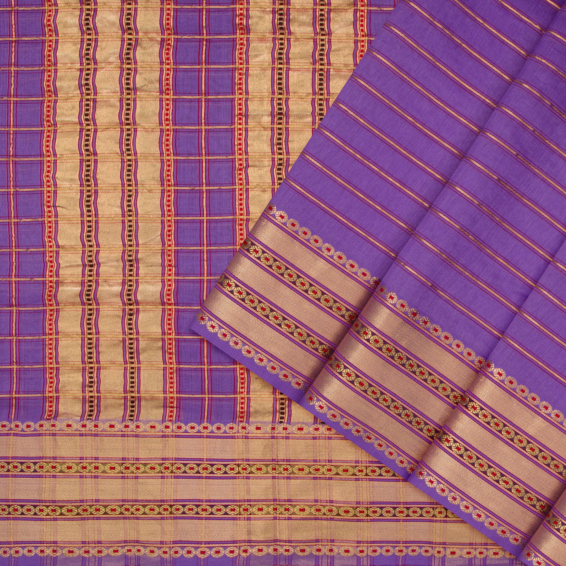 Pradeep Pillai Chanderi Silk/Cotton Sari 25-008-HS005-00584 - Cover View