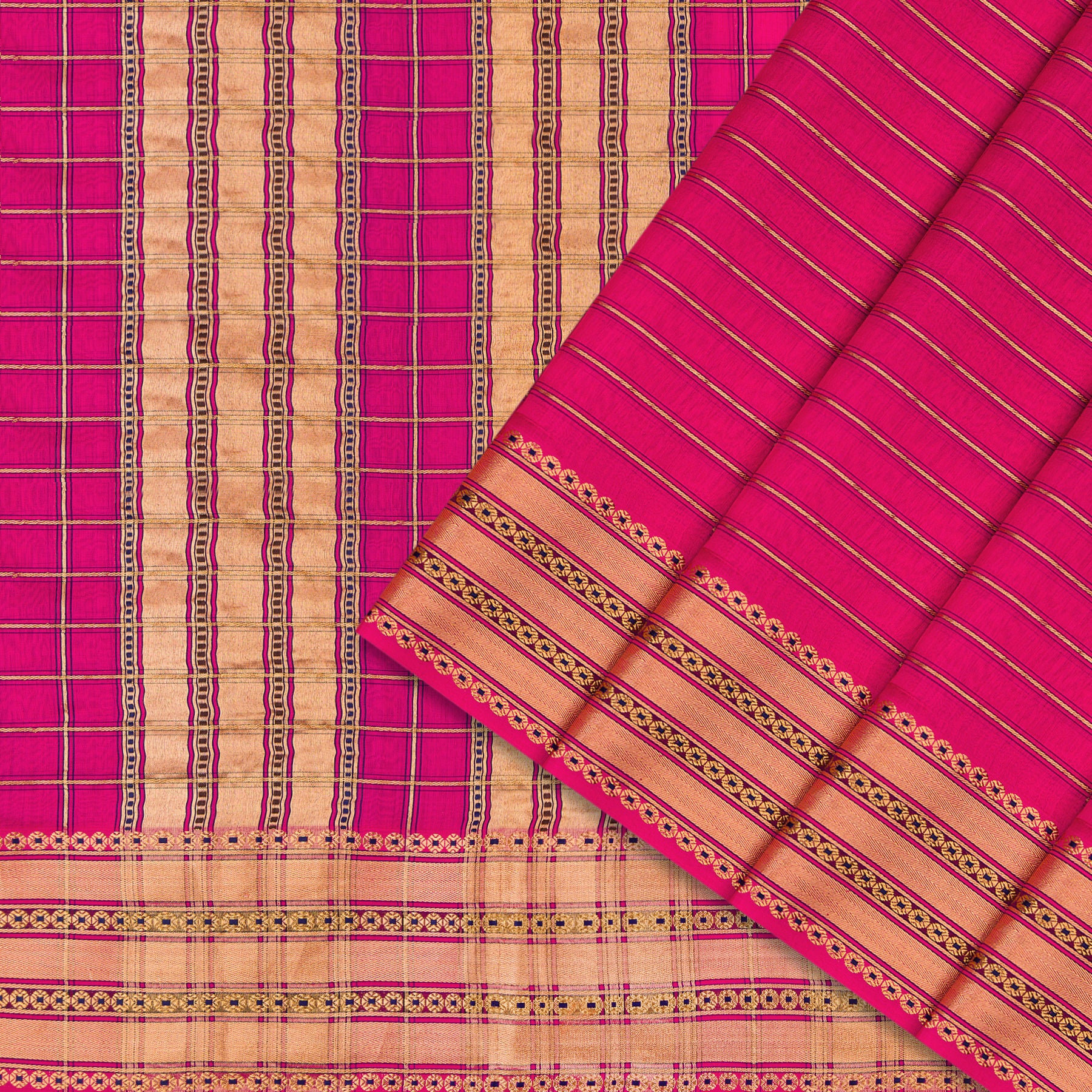 Pradeep Pillai Chanderi Silk/Cotton Sari 25-008-HS005-00629 - Cover View