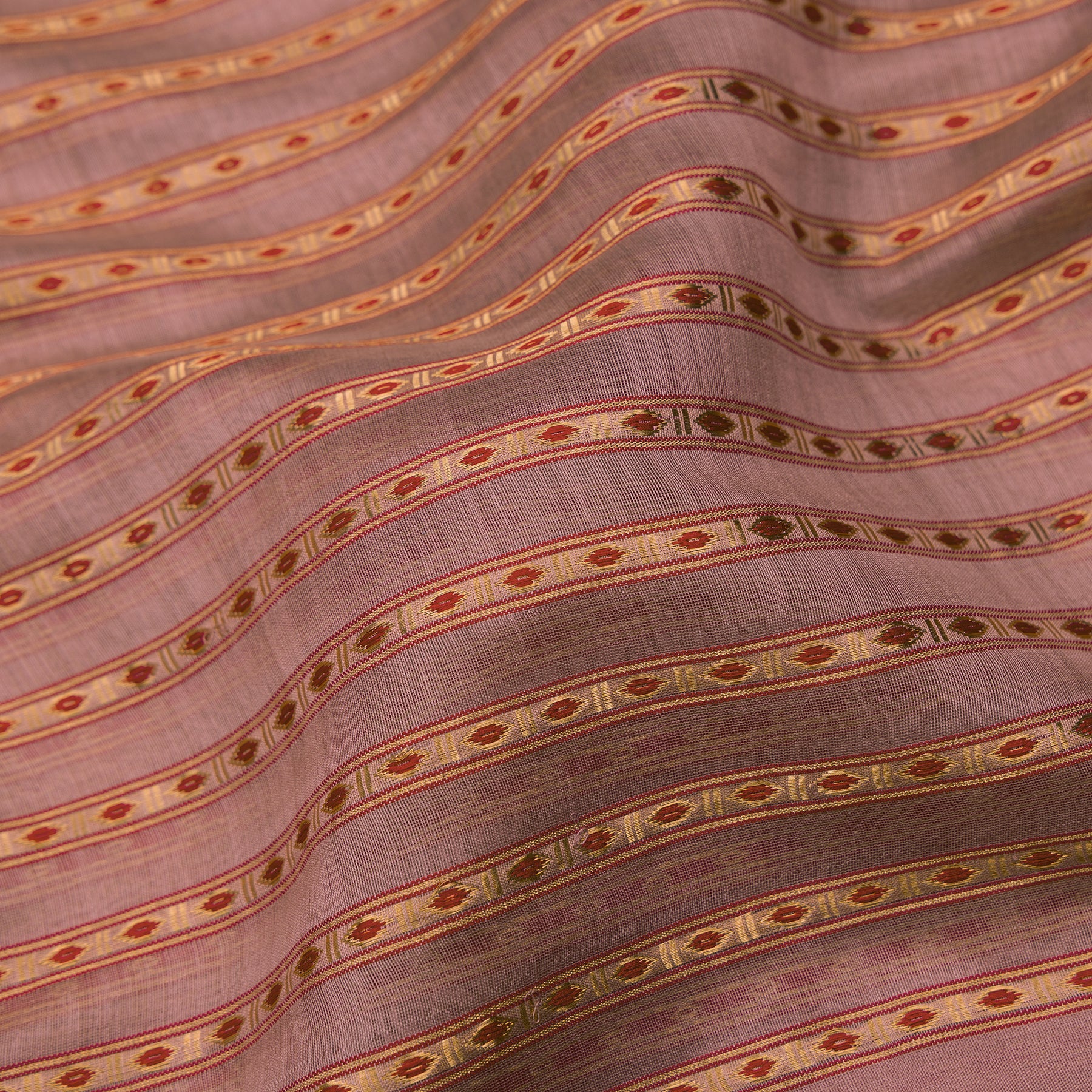 Pradeep Pillai Chanderi Silk/Cotton Sari 25-008-HS005-00632 - Fabric View
