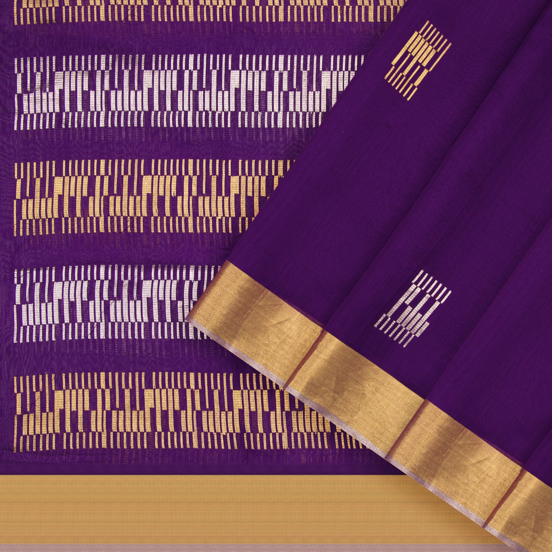 Pradeep Pillai Chanderi Silk/Cotton Sari 25-008-HS005-00687 - Cover View