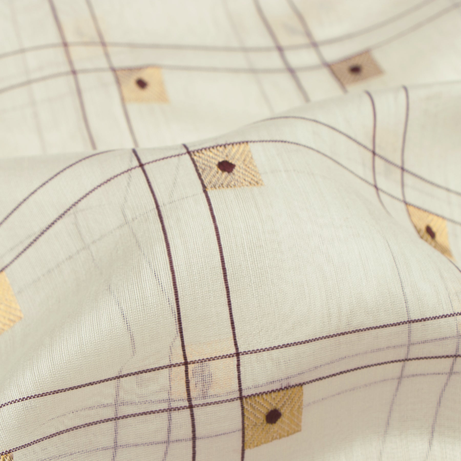 Pradeep Pillai Chanderi Silk/Cotton Sari 25-008-HS005-00688 - Fabric View