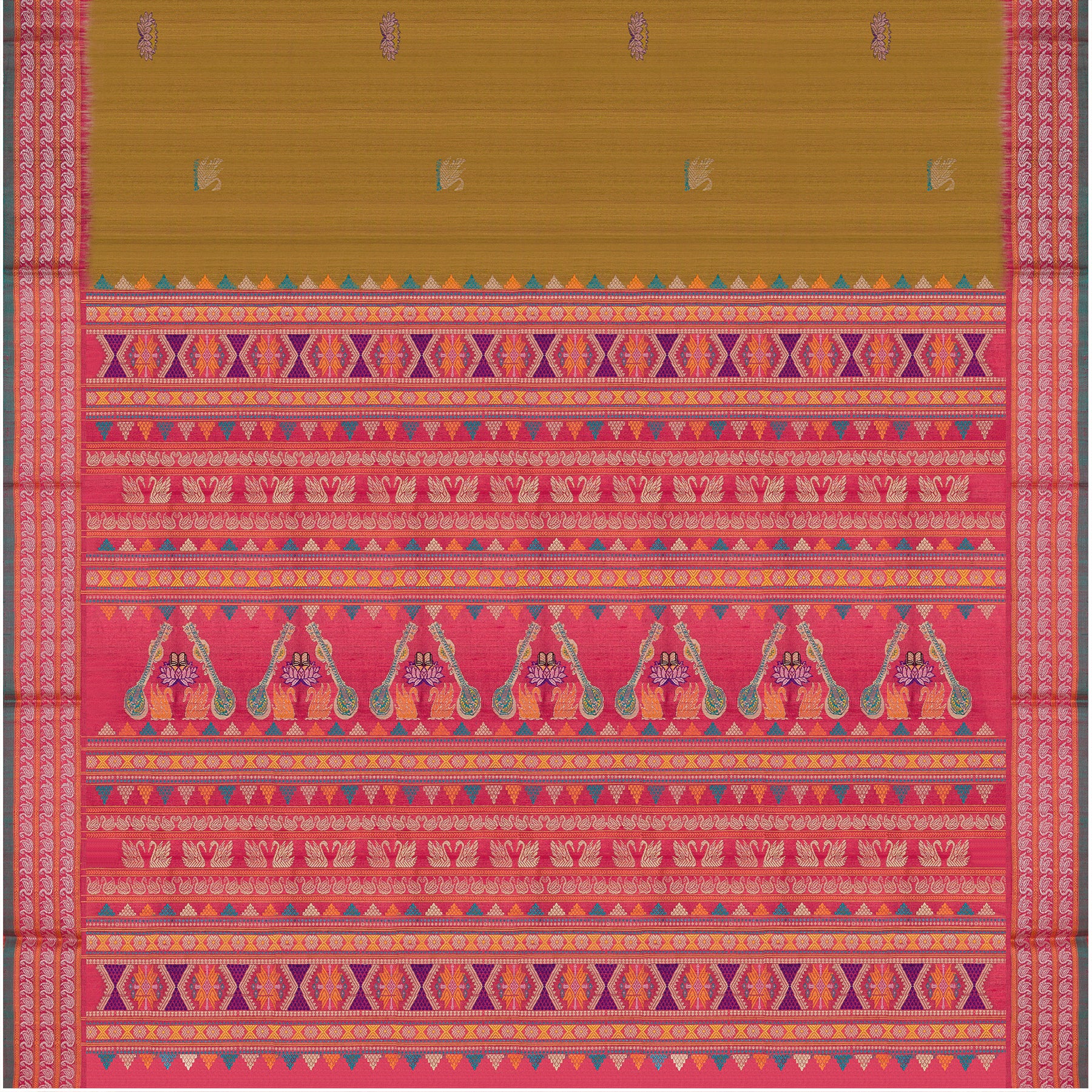 Vani Vrtti Tussore Silk Sari 25-015-HS002-00219 - Full View