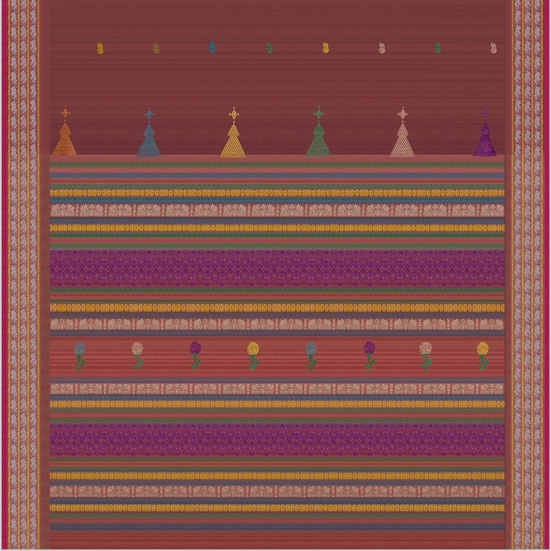 Vani Vrtti Tussore Silk Sari 25-015-HS002-00222 - Full View