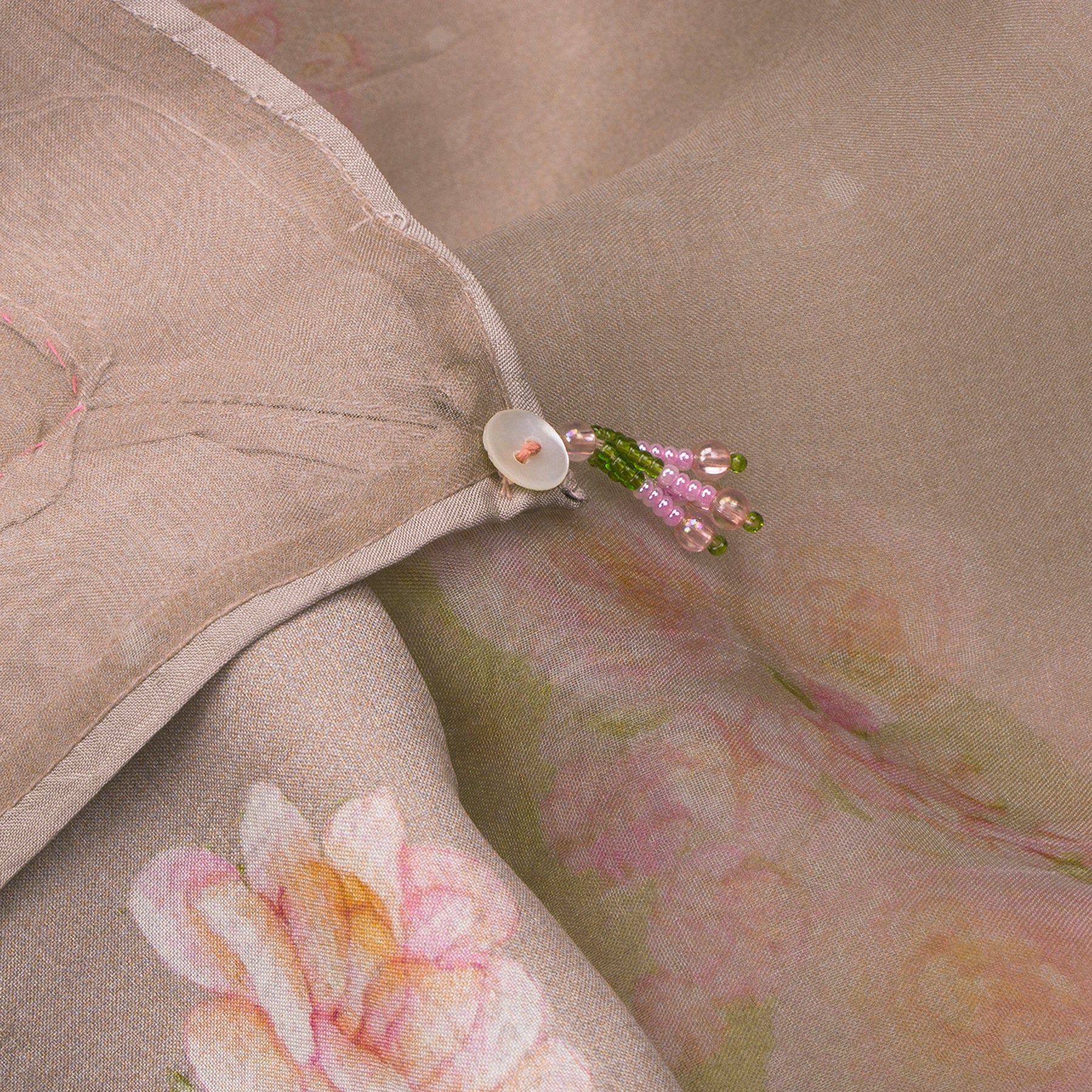 Nadiya Paar Mixed Material Sari 25-016-HS004-00065 - Tassel View