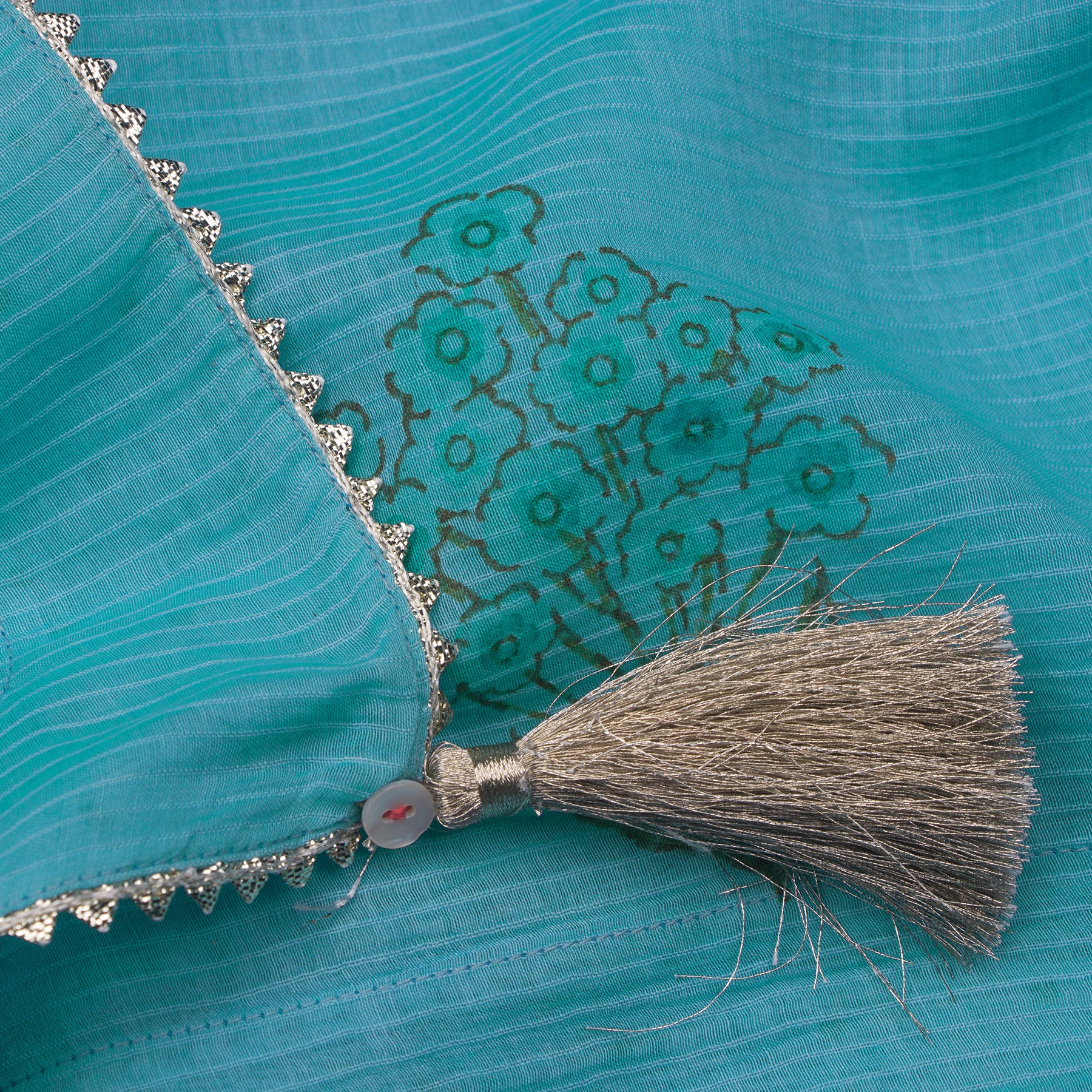 Nadiya Paar Chanderi Silk/Cotton Sari 25-016-HS005-00010 - Tassel View