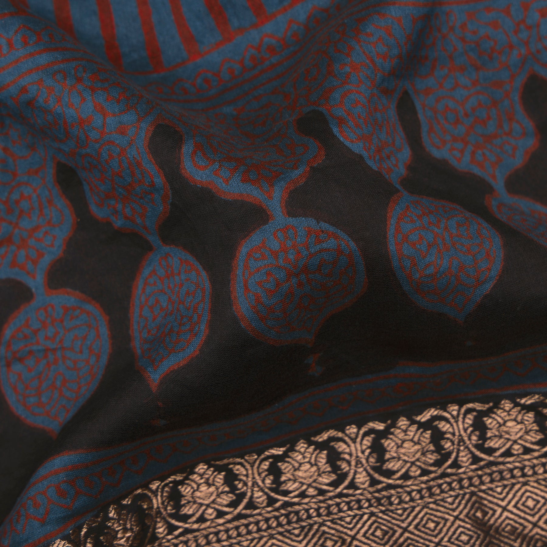 Vraj Bhoomi Chanderi Silk Sari 25-025-HS002-00015 - Fabric View