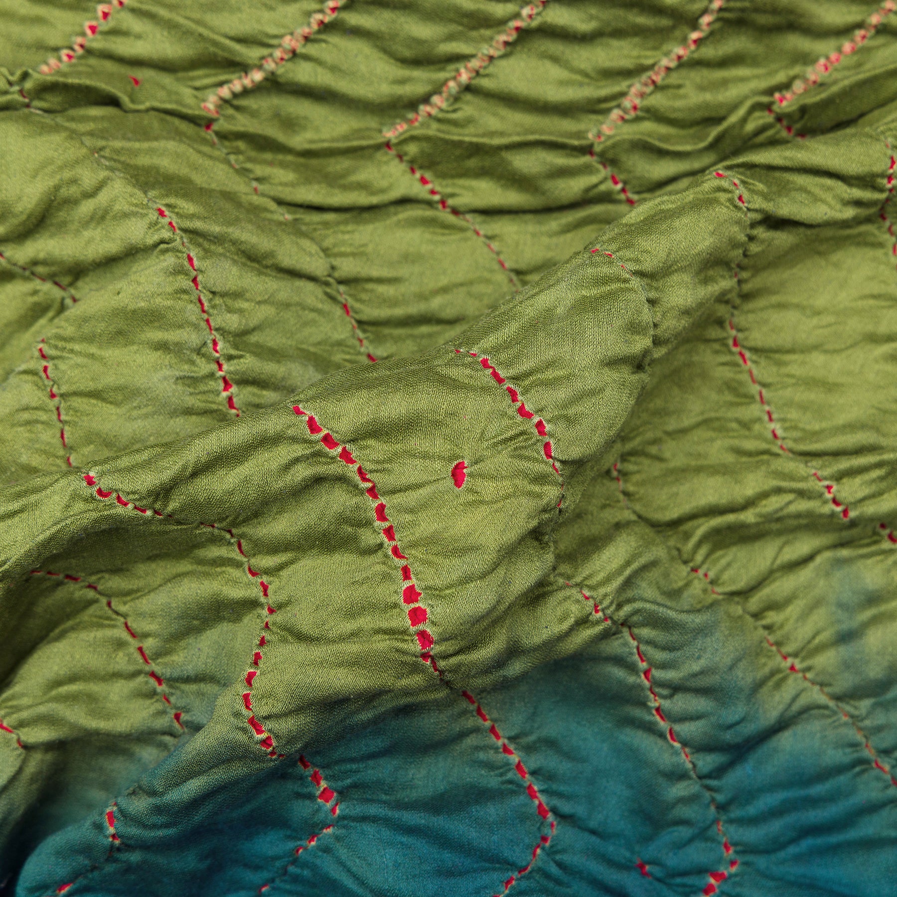 Neelgar Bandhani Mixed Material Sari 25-026-HS004-00002 - Fabric View