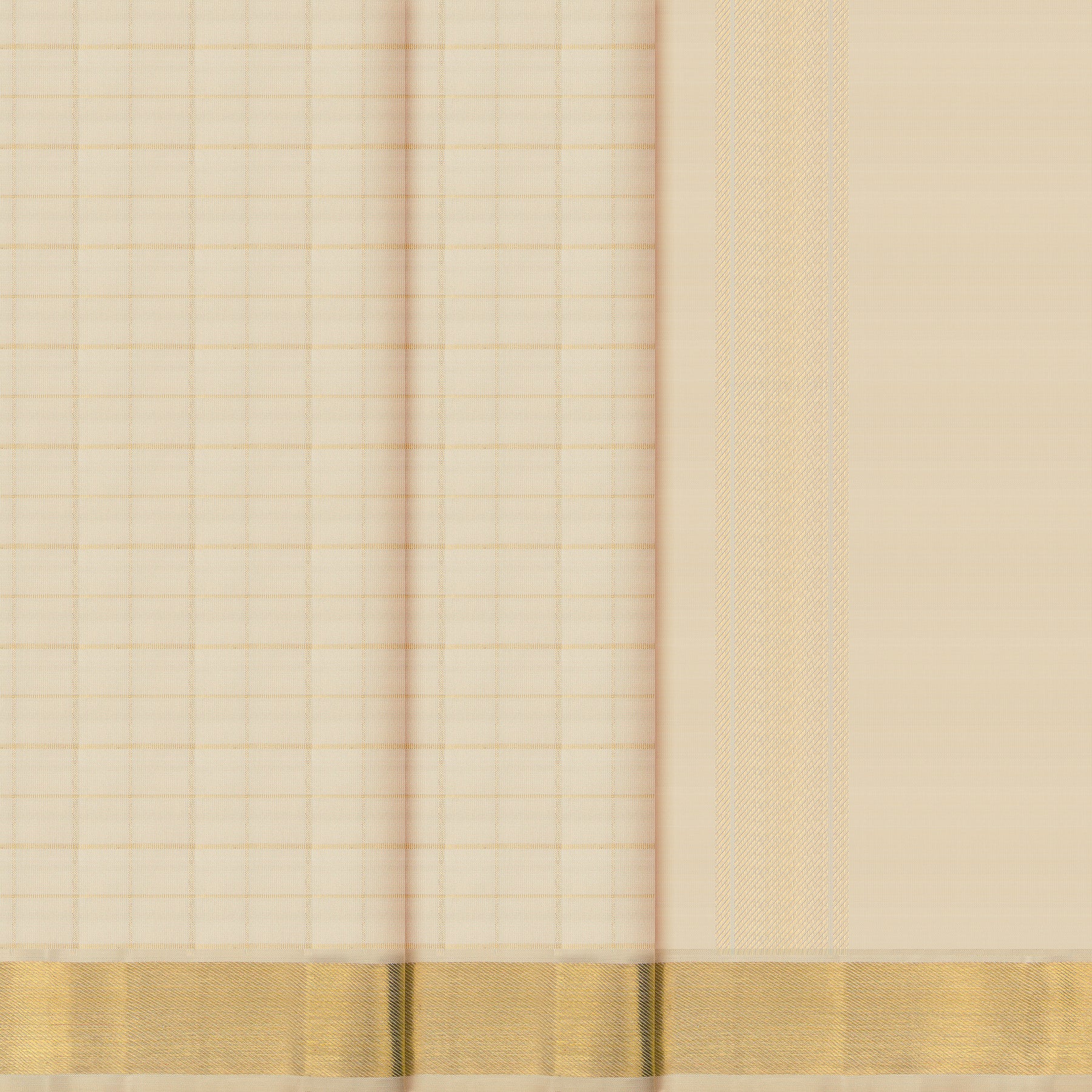 Kanakavalli Kanjivaram Silk Angavastram CO-ORD 25-109-AF001-07086 - Double Pleated View