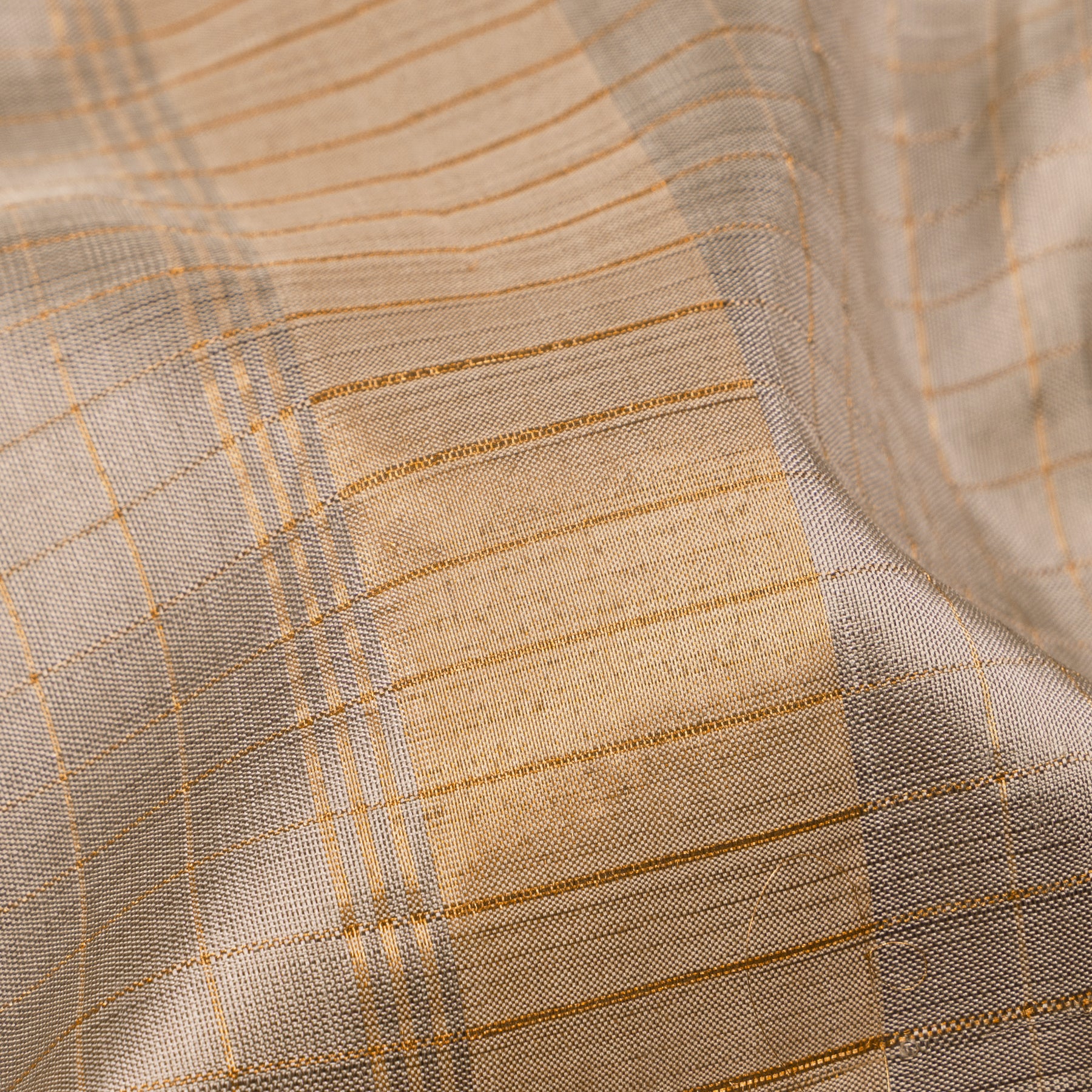 Kanakavalli Mangalgiri Silk Angavastram CO-ORD 25-261-AF002-08755 - Fabric View