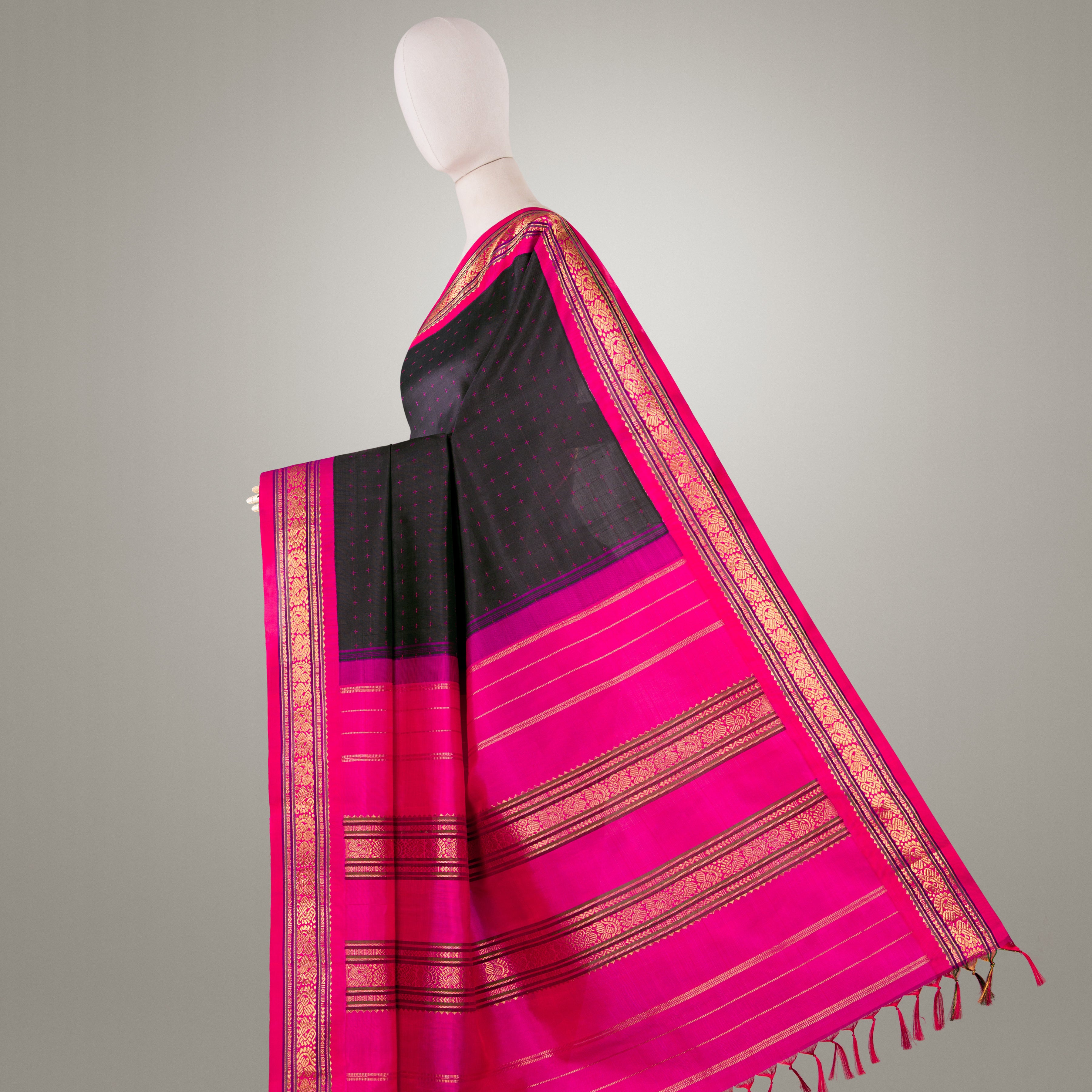 Kanakavalli Kanjivaram Silk Sari 25-595-HS001-04759 - Drape View 1