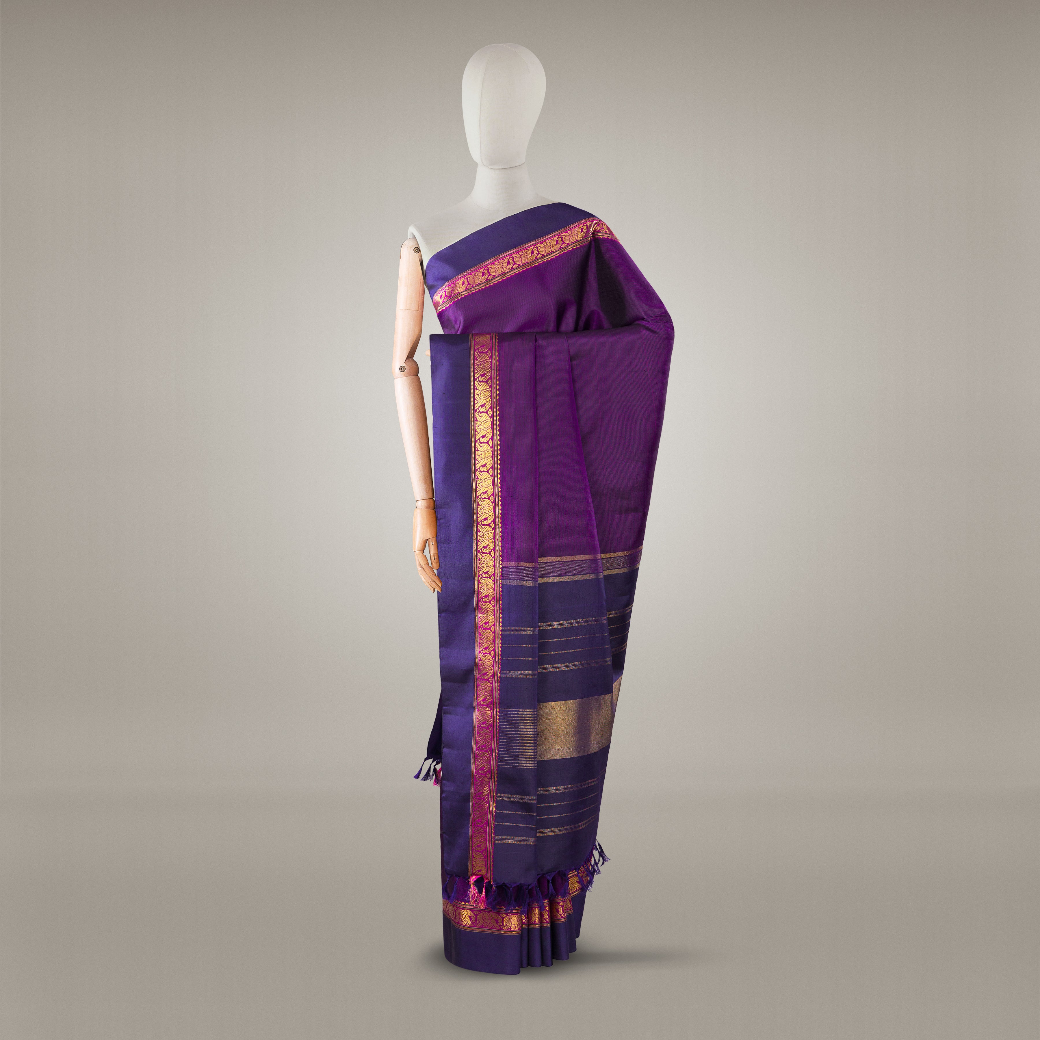 Kanakavalli Kanjivaram Silk Sari 25-611-HS001-06316 - Drape View