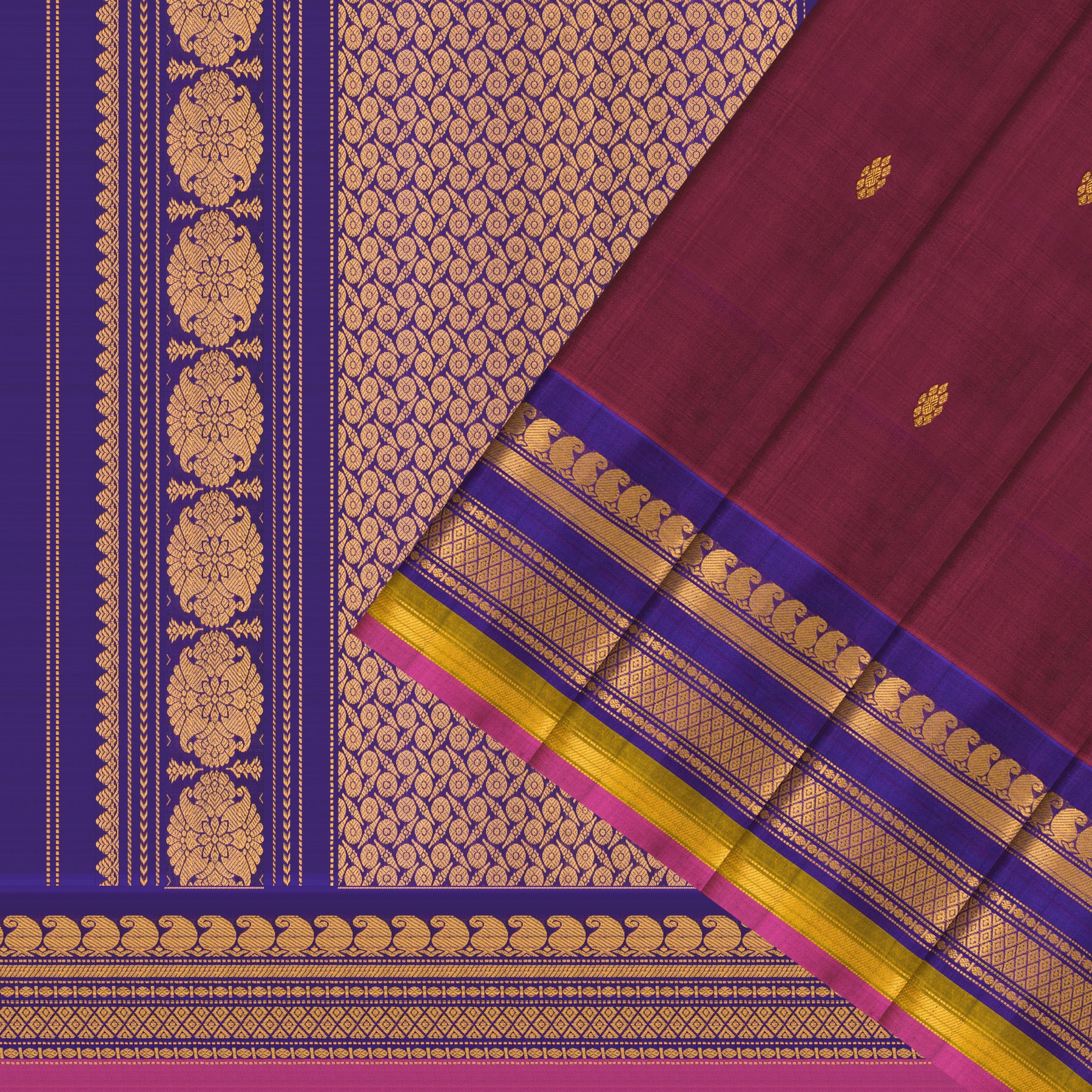 Kanakavalli Gadwal Silk/Cotton Sari 25-616-HS005-06451 - Cover View