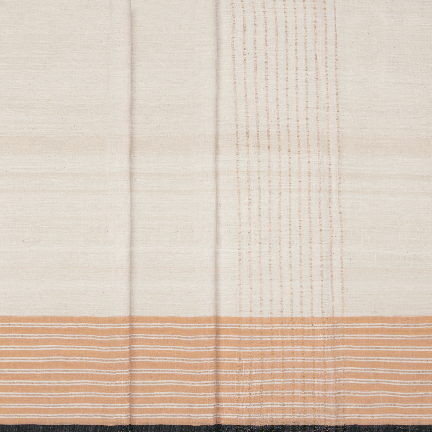 Kanakavalli Khadi Cotton Angavastram CO-ORD 25-618-AF003-10410 - Double Pleated View