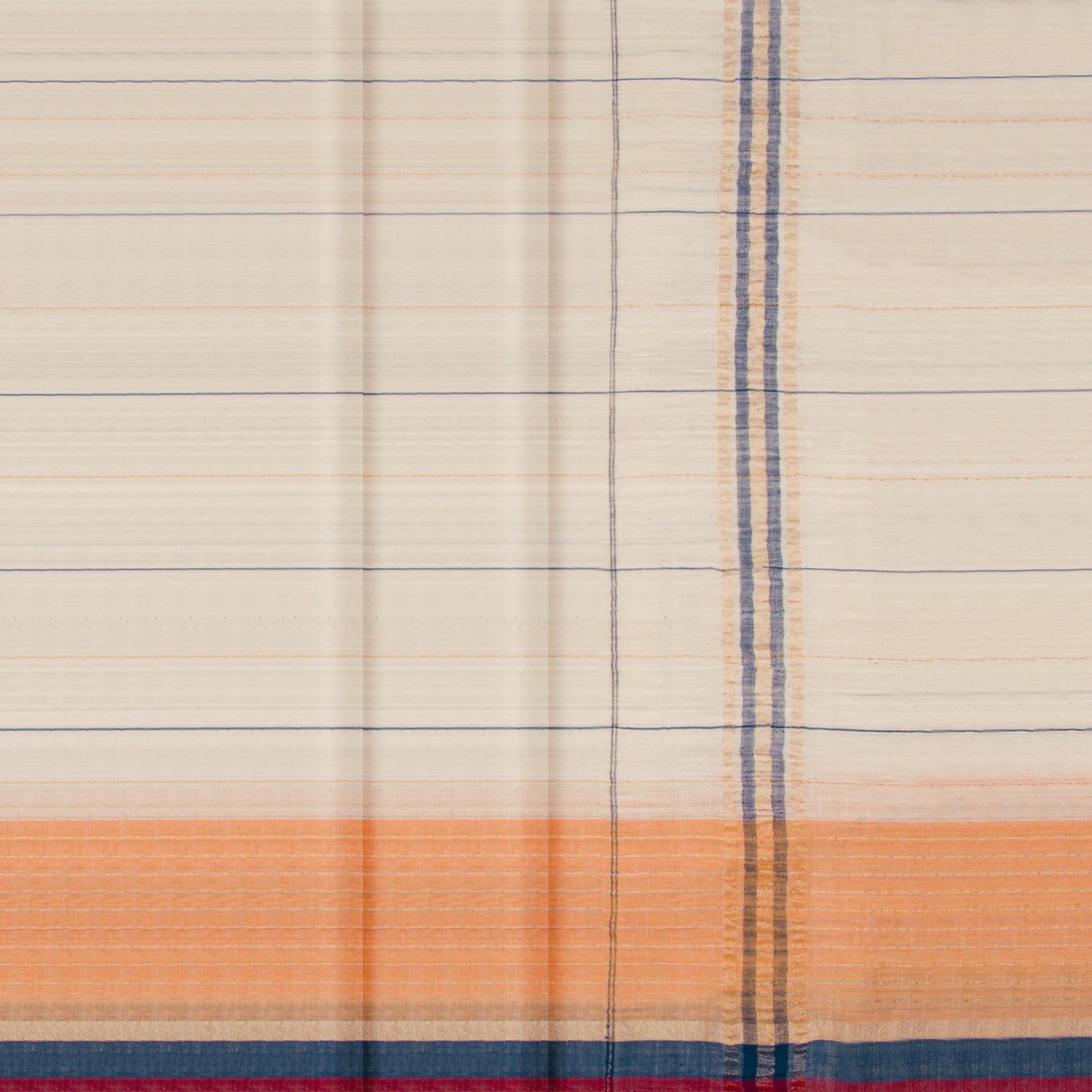 Kanakavalli Khadi Cotton Angavastram CO-ORD 25-618-AF003-10416 - Double Pleated View